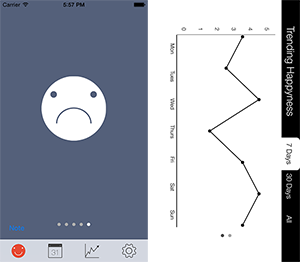 Early iterations of the home and graph views.
