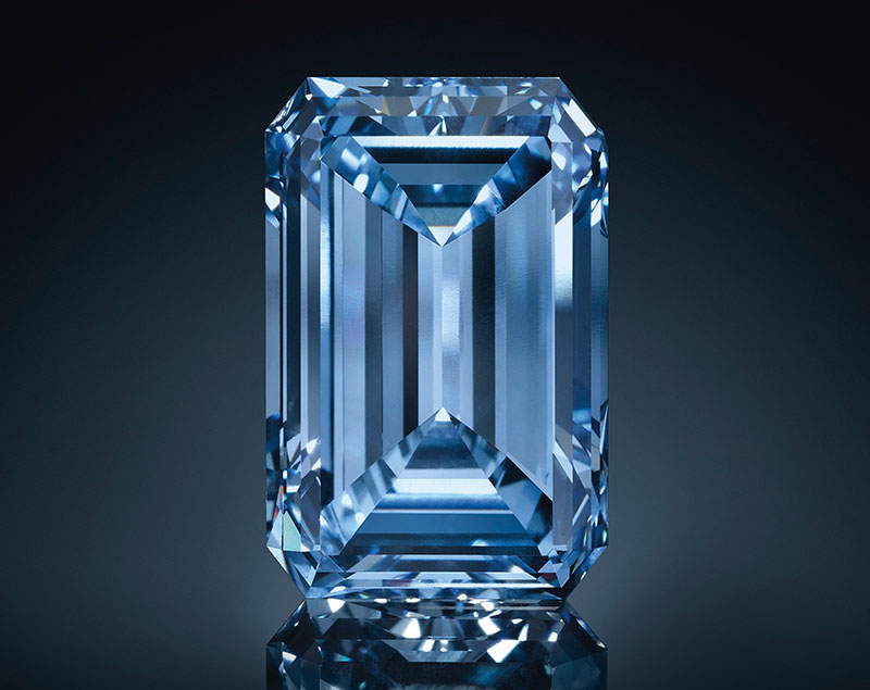 14.62 carats, the breathtaking Oppenheimer Blue vivid diamond. Image courtesy of Christie’s