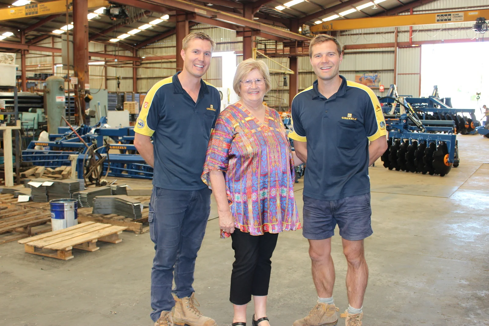 Grizzly Engineering’s directors, Kurt and Skye Poltrock with Wendy McAllister (centre)
