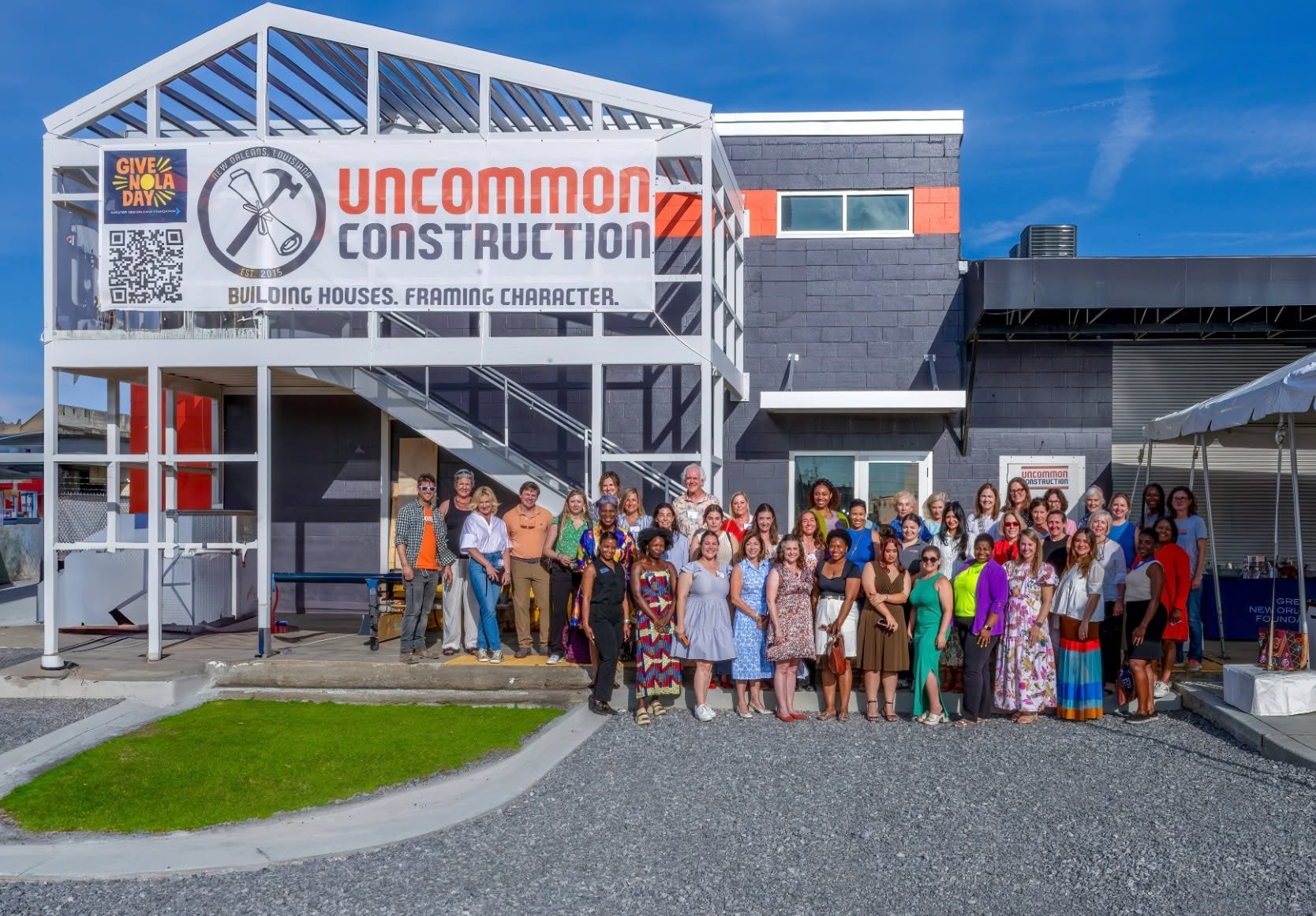 🎉 A big THANK YOU to everyone who joined us to celebrate a major milestone!

We officially named our outdoor gathering space the Impact 100 Hard Hat Lounge in honor of Impact 100 New Orleans and @gnofoundation  and their generous 2019 gift that help
