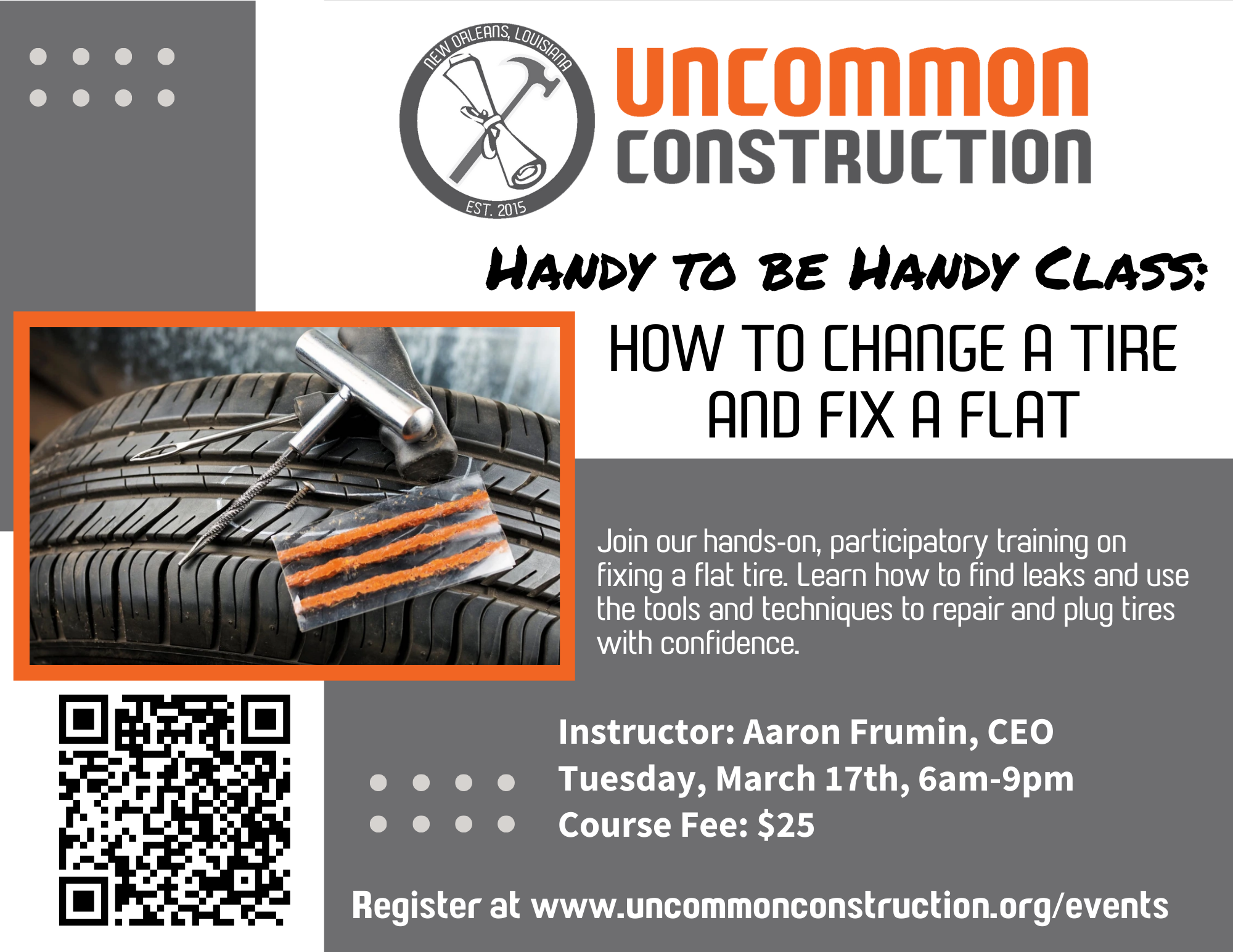 Handy to be Handy: How to Change a Tire and Fix a Flat