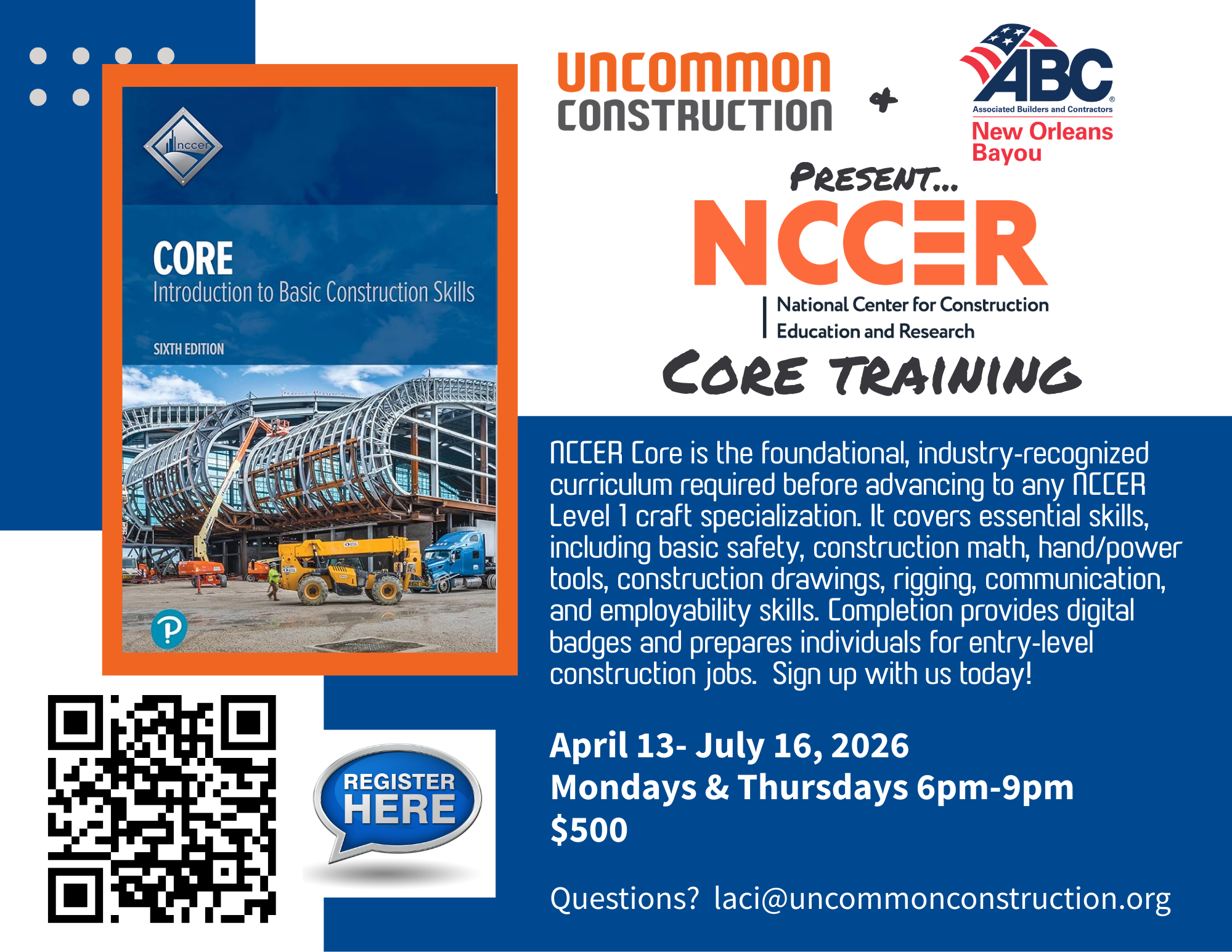 NCCER Core @ unCommon with ABC Bayou