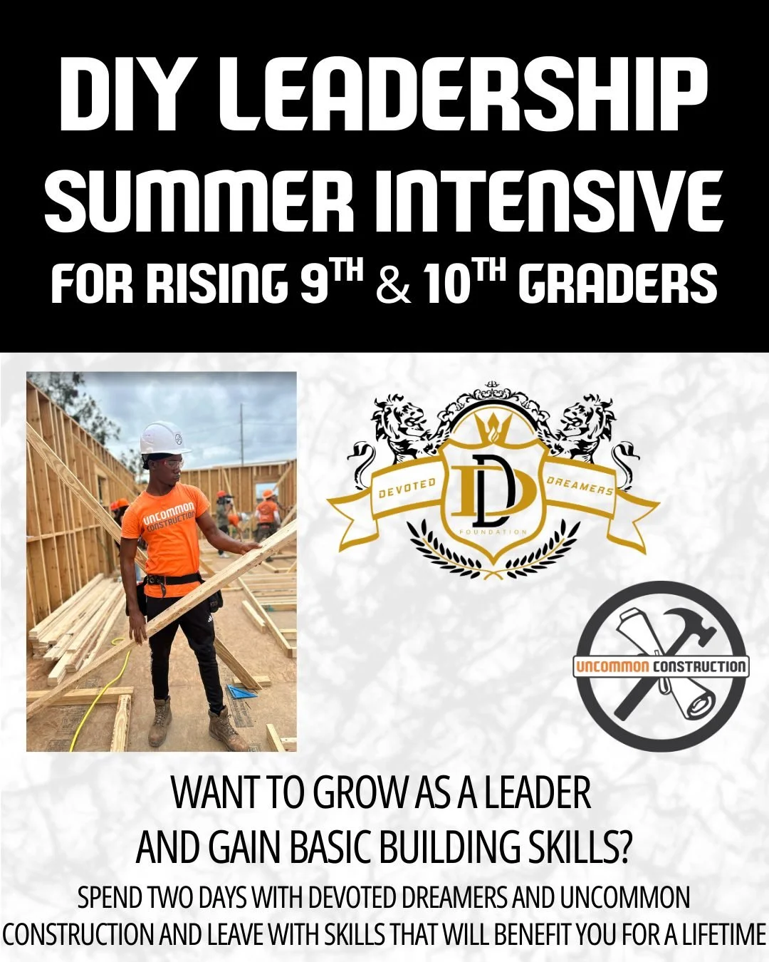 ✨ We&rsquo;re so grateful to the @devoteddreamersfoundation  for partnering with unCommon Construction to give Dreamers a hands-on leadership experience! ✨

Over two days, participants develop core construction skills, leadership abilities, and teamw