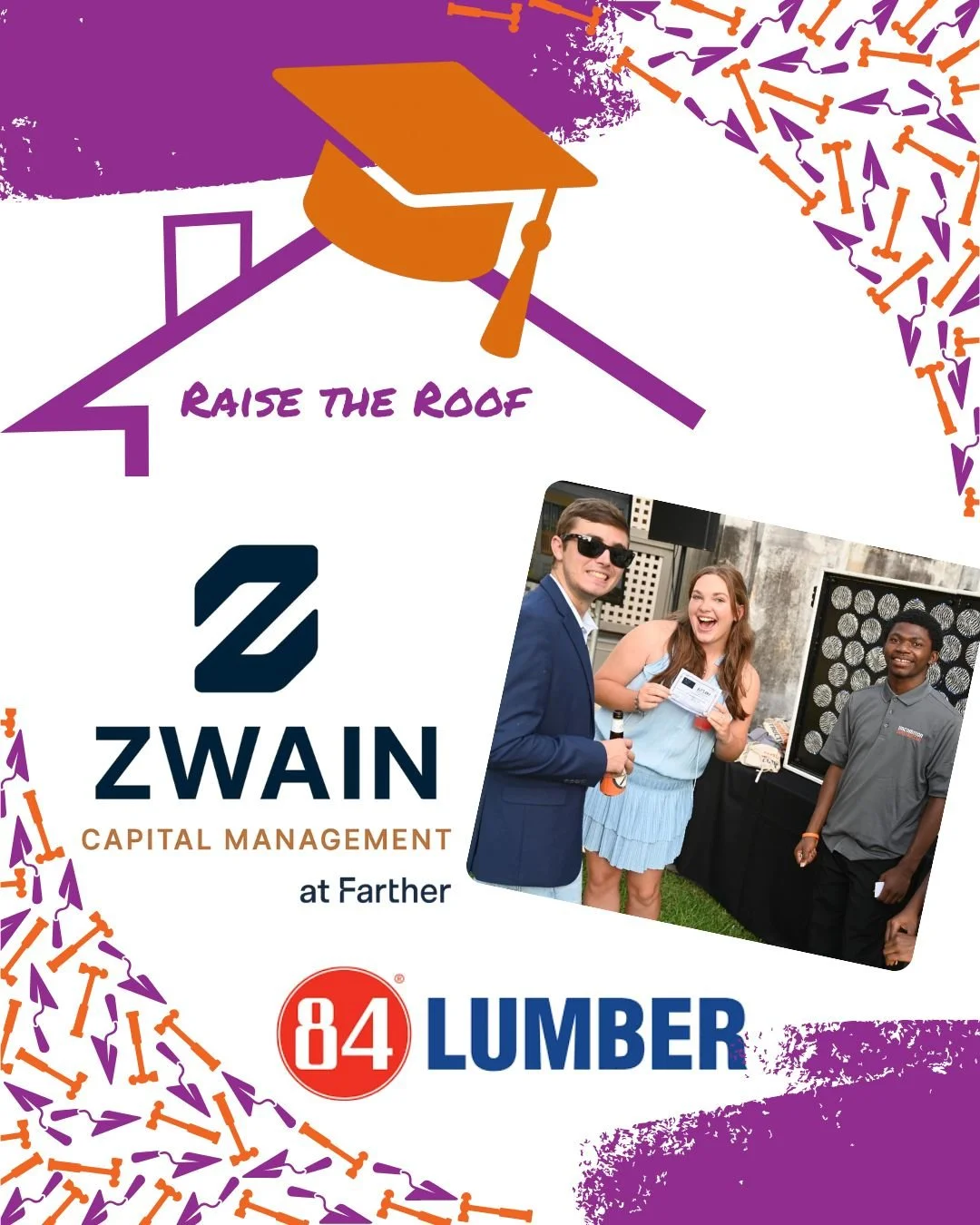 Let's celebrate some sponsors that are snagging those early sponsorships for our annual Birthday Bash!

We want to thank Zwain Capital Management and @84lumber for their support. Thank you helping making fun, community and strong foundations happen. 