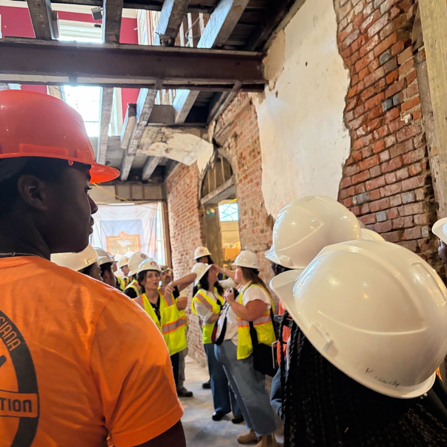 Thank you to @rggc_llc  for hosting an awesome build site tour for out latest Framing Character Session! The build, located in the French Quarter, allowed apprentices to see original architecture and even see artifacts that were uncovered during cons