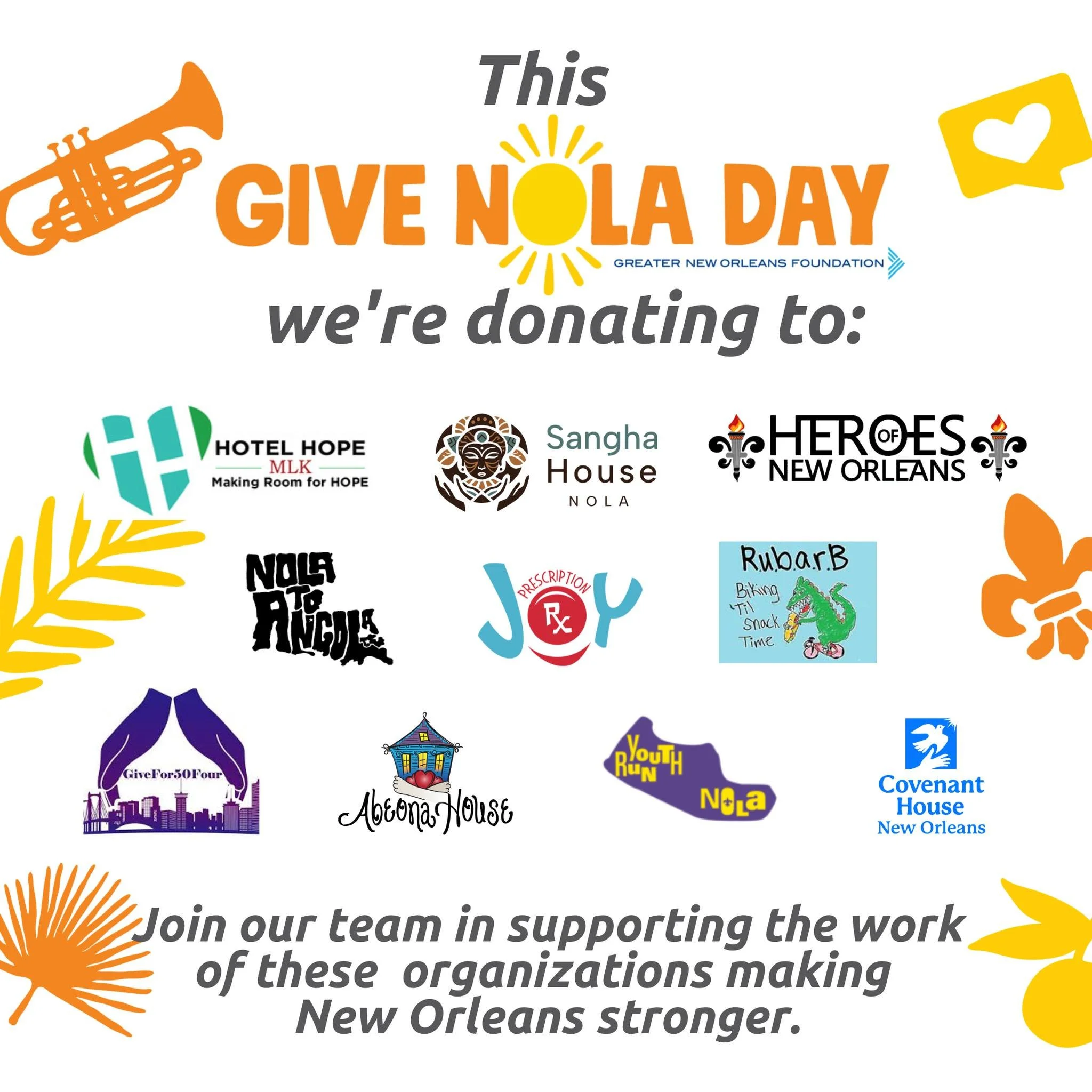Each year for #GiveNOLADay, our #uCCNOLA team selects 10 nonprofits and unCommon makes a contribution on their behalf. Along with a donation to our own fundraising campaign (www.givenola.org/uncommonconstruction), we hope you&rsquo;ll join us in supp