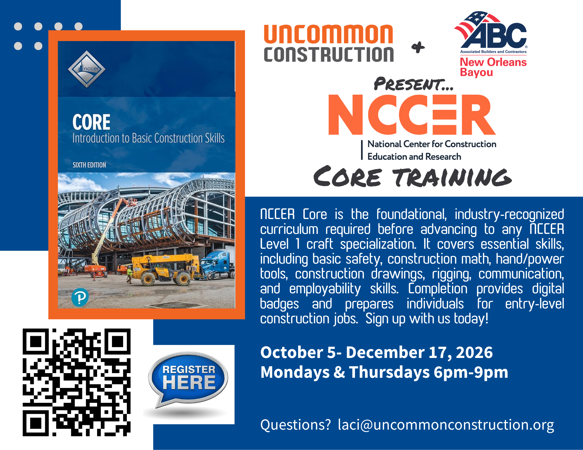 NCCER Core @ unCommon with ABC Bayou