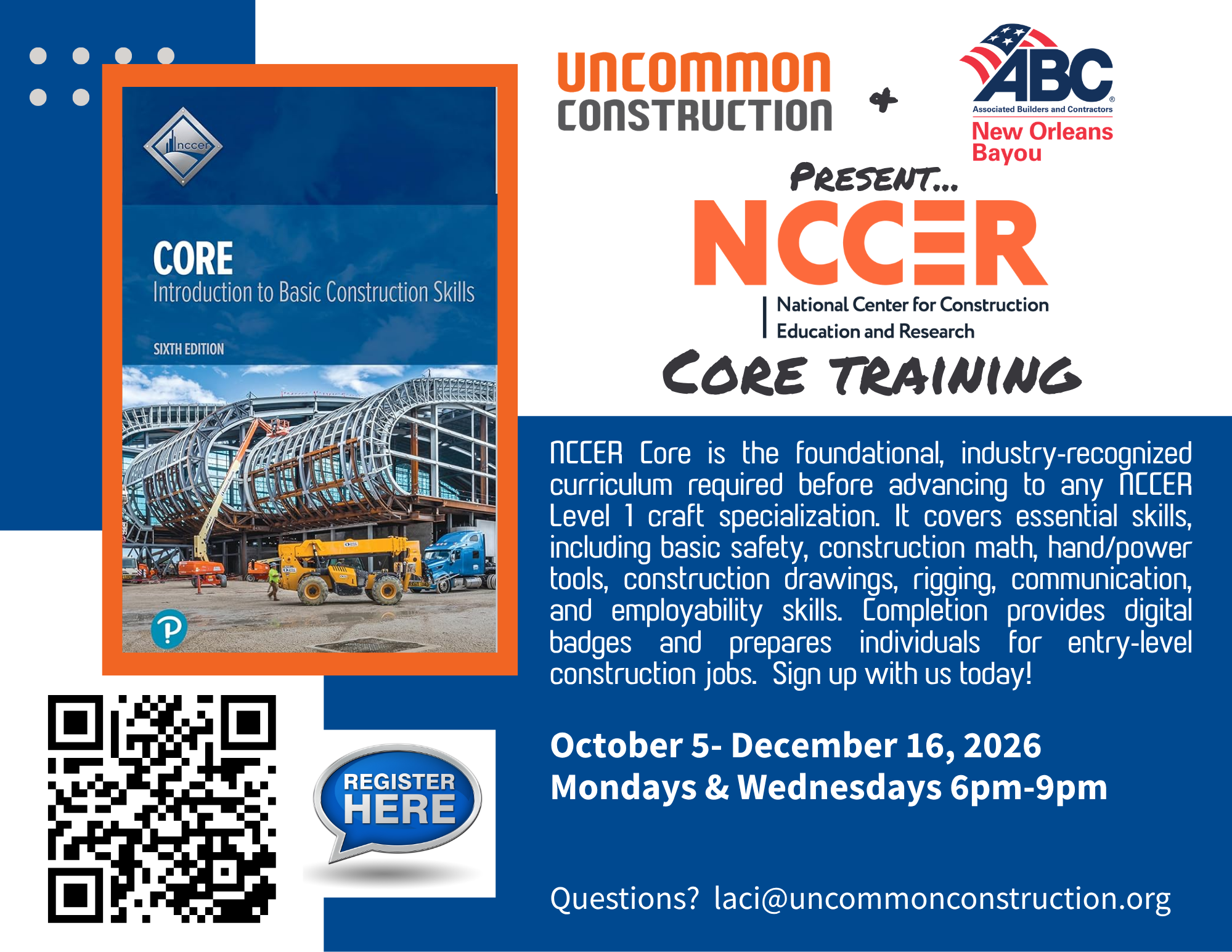 NCCER Core @ unCommon with ABC Bayou
