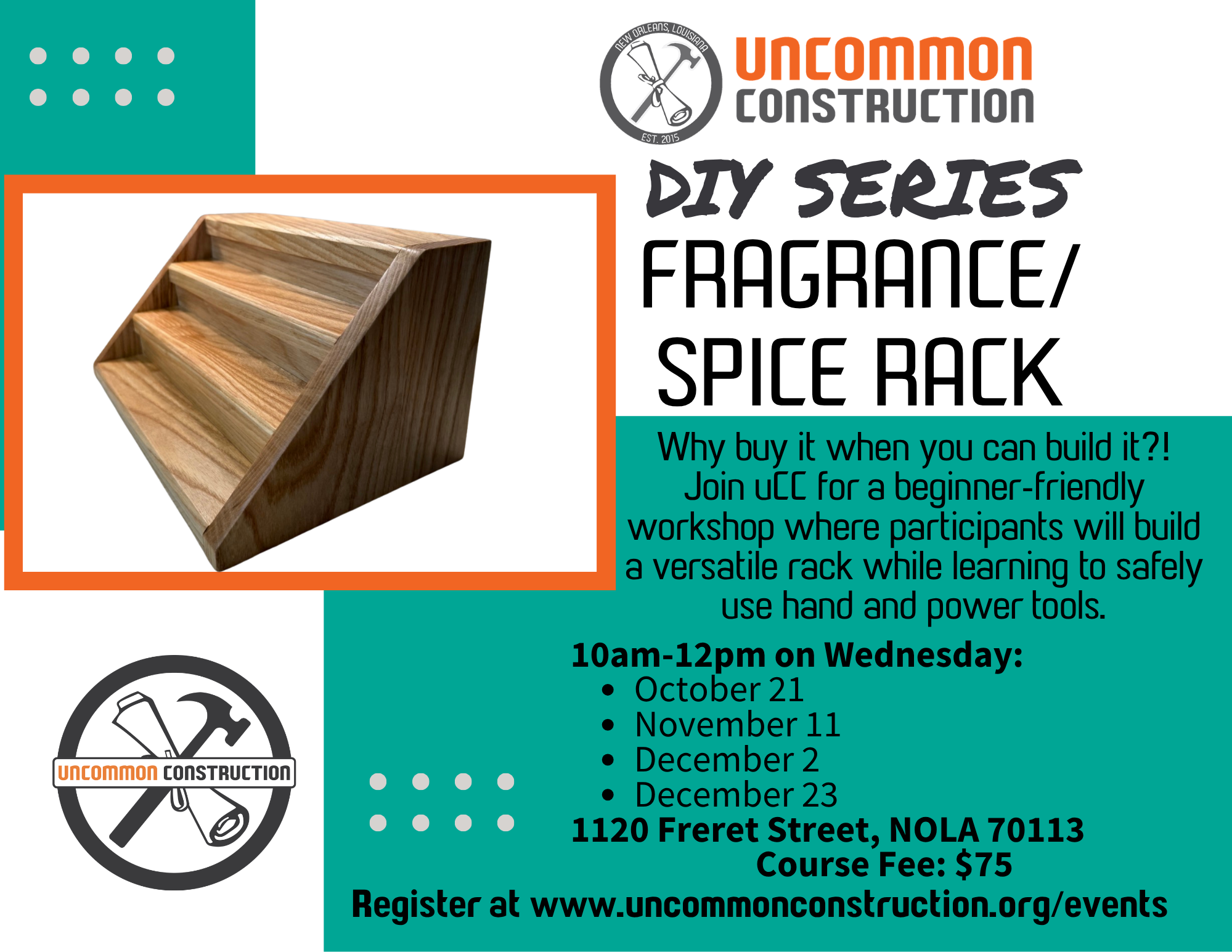 DIY Workshop:  Fragrance/ Spice Rack