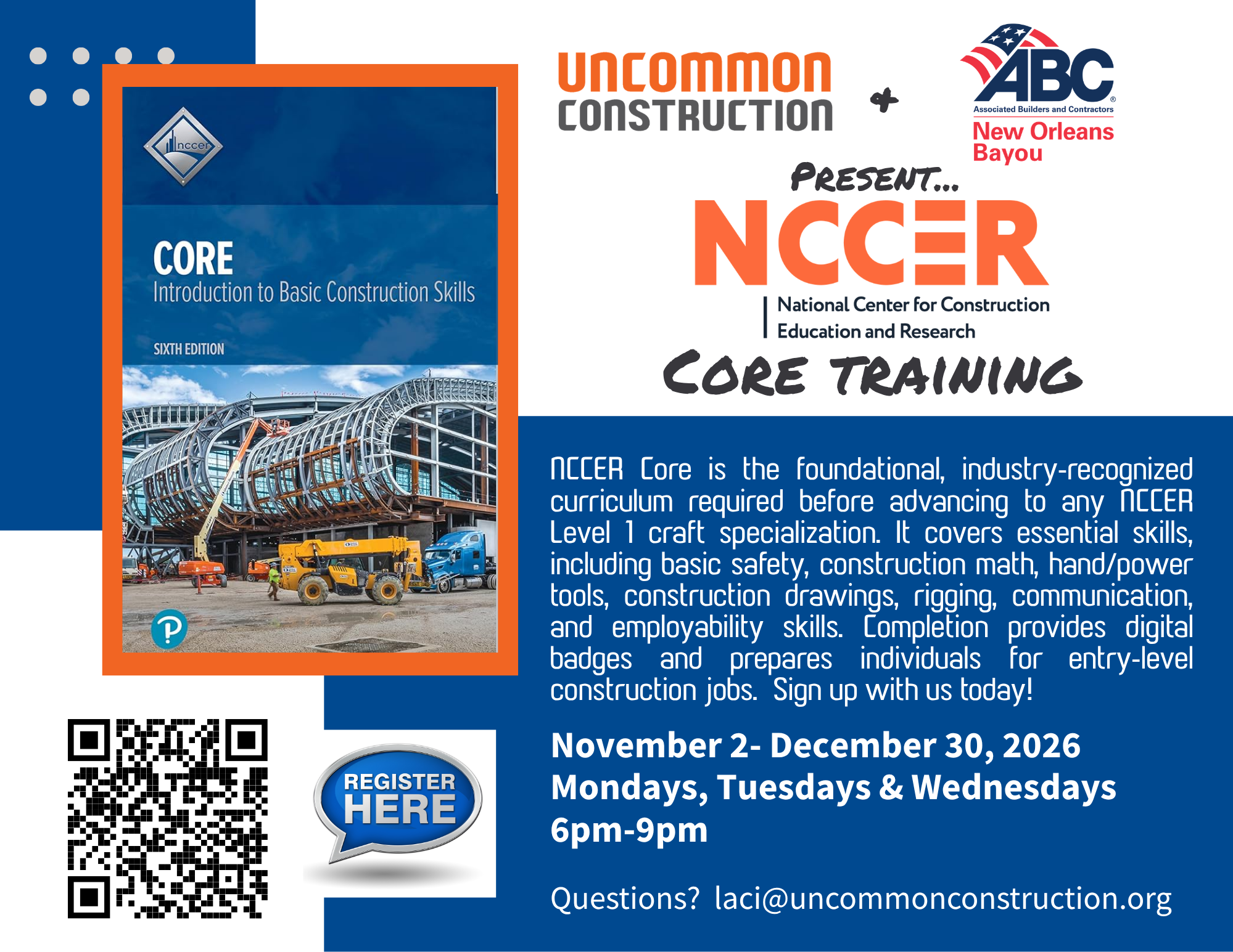 NCCER Core @ unCommon with ABC Bayou
