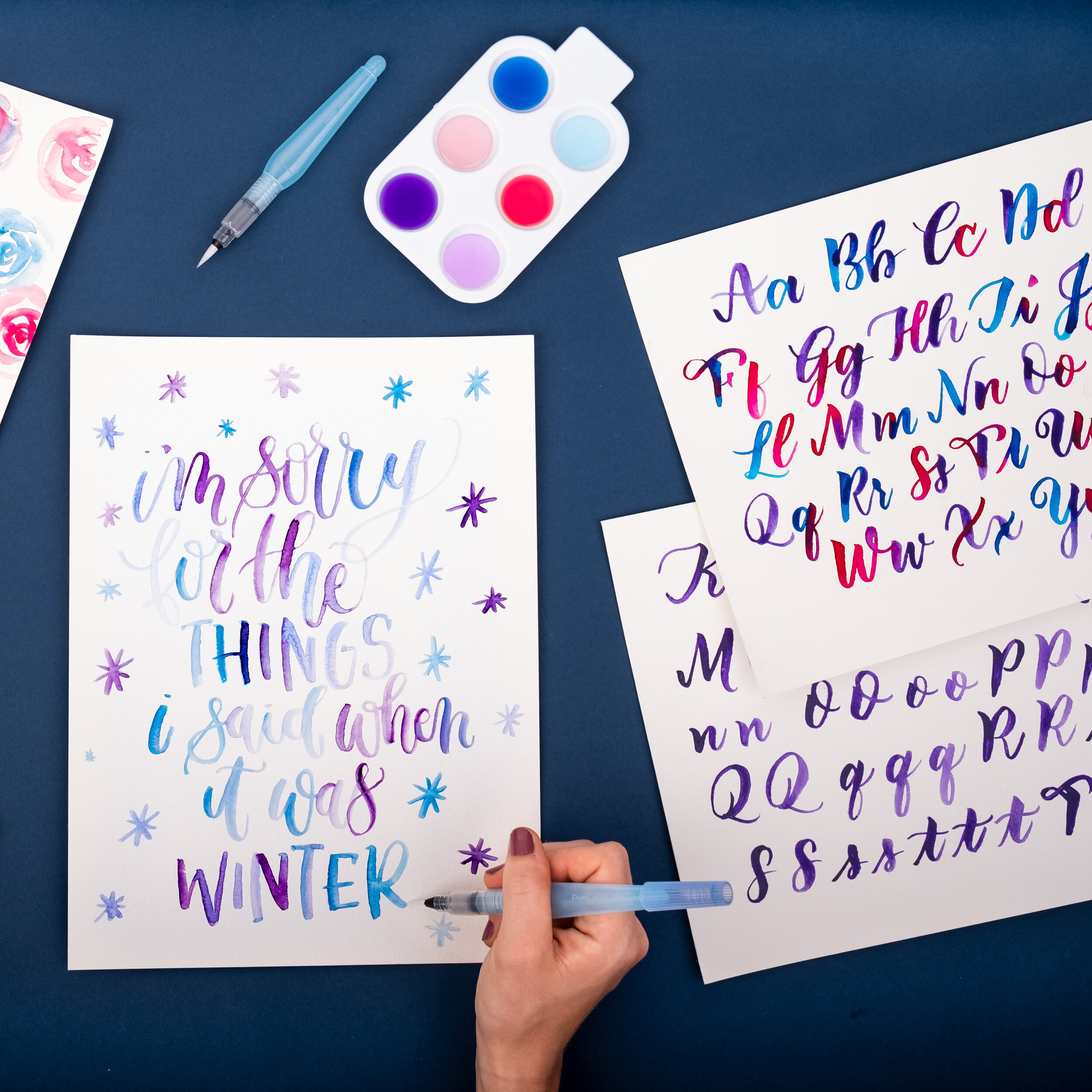 Brush lettering can come in handy for holiday cards.