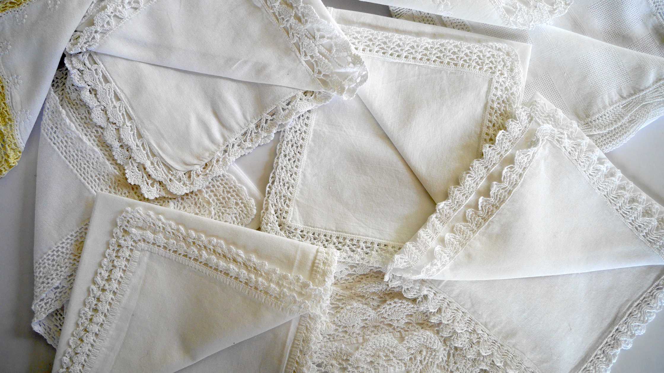 Talea’s hand crocheted linen borders, aren’t they gorgeous?