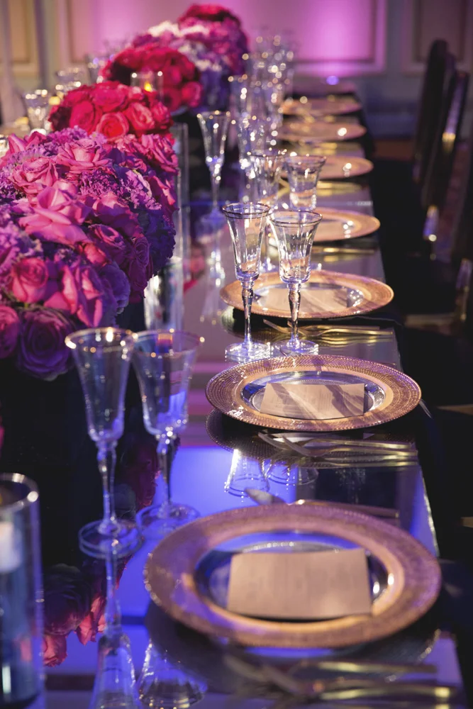 Vibrant Pink and Purple Florals Designed by Eddie Zaratsian Lifestyle and Design for Tea with E 2015, Photos by Melody Melikian Photography