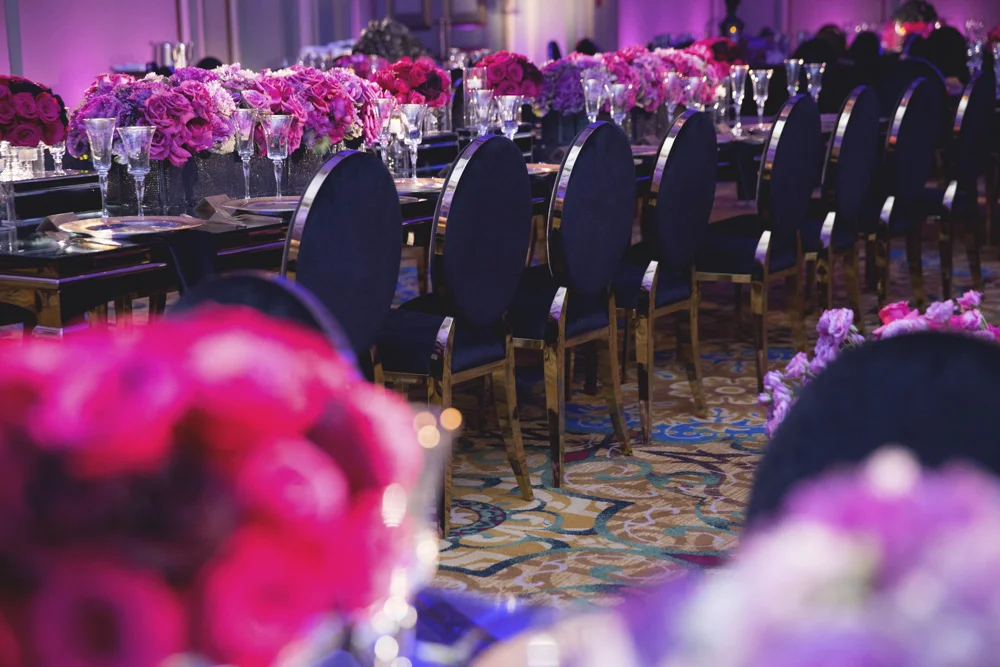 Vibrant Pink and Purple Florals Designed by Eddie Zaratsian Lifestyle and Design for Tea with E 2015, Photos by Melody Melikian Photography