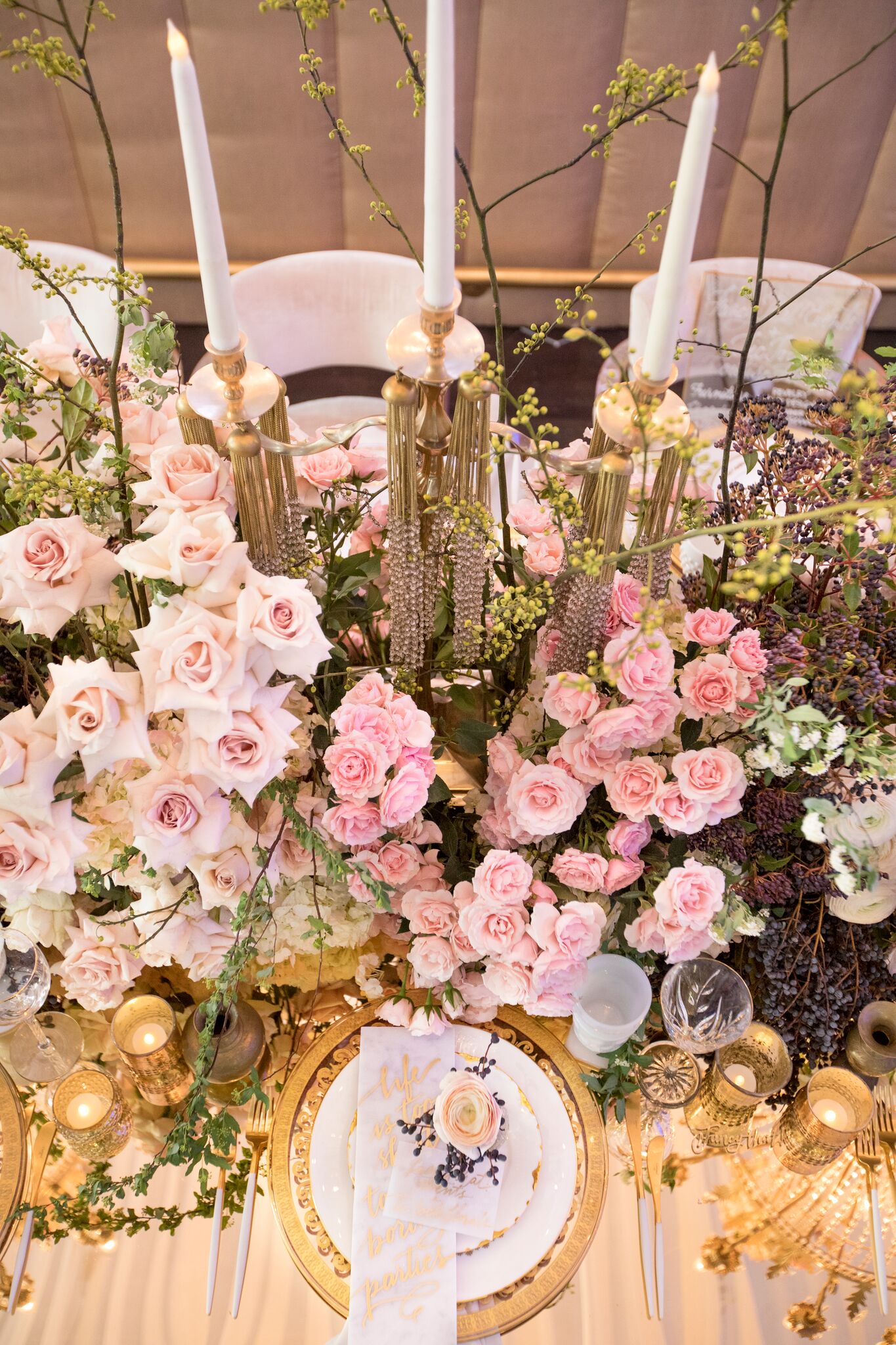 Creative Team: Floral and Event Designer: Eddie Zaratsian Rentals: Revelry Event Designers Planning: Fancy That! Events Venue: Vibiana Tabletop Rentals: Borrowed Blu Catering: Rafi’s Pastry