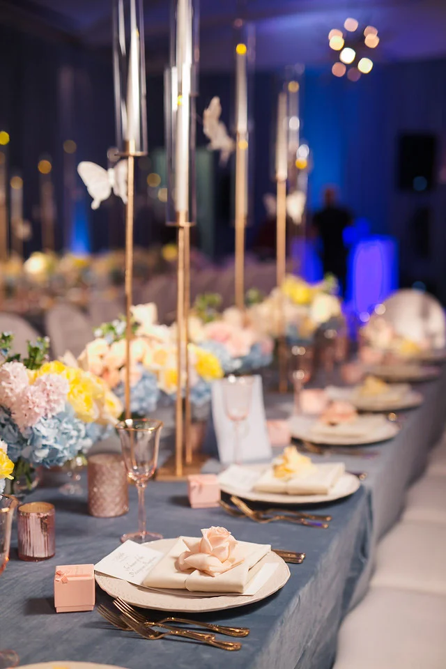 Spring butterfly themed baptism reception - floral design by Eddie Zaratsian