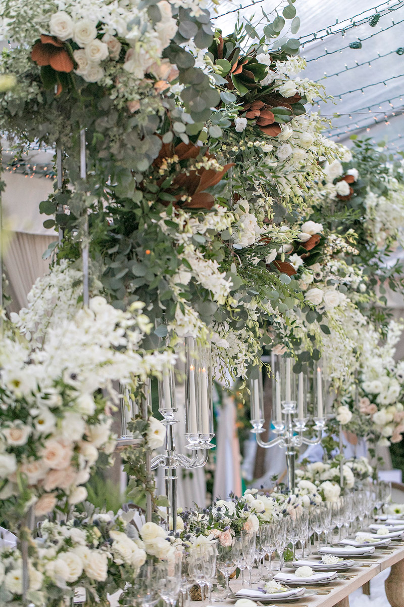 Rustic, organic Hotel Bel-Air wedding table scape designed by Eddie Zaratsian, Photo by Jessica Claire Photography