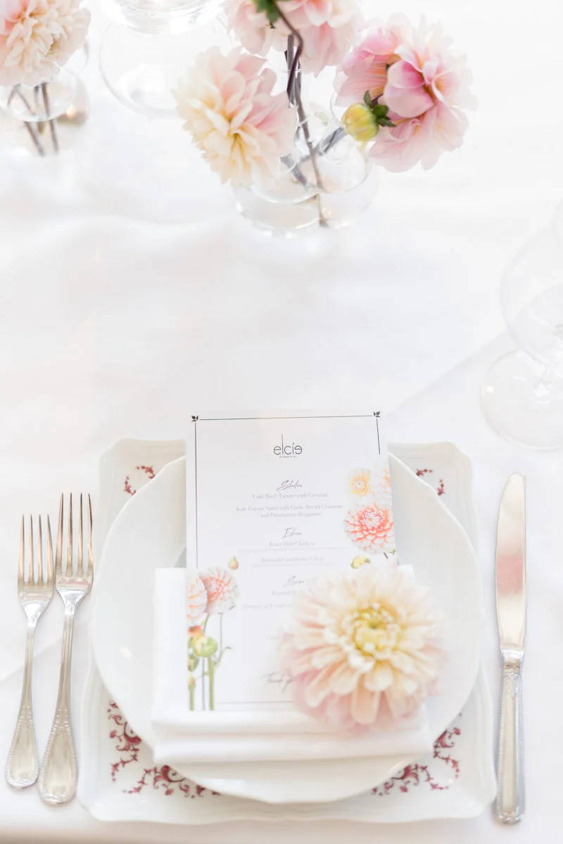 Lilit Cardanian & Elcie Cosmetics Lip Linyl launch party - pink party place setting by Eddie Zaratsian, photo by RTG Photography