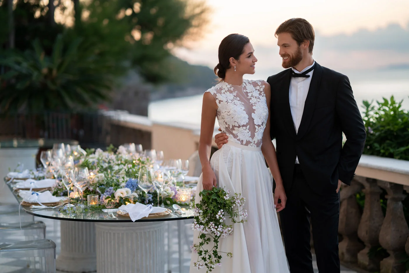 Wedding tablescape designed by Eddie Zaratsian at Villa Astor, Sorrento, Italy - photo by Adagion Studio