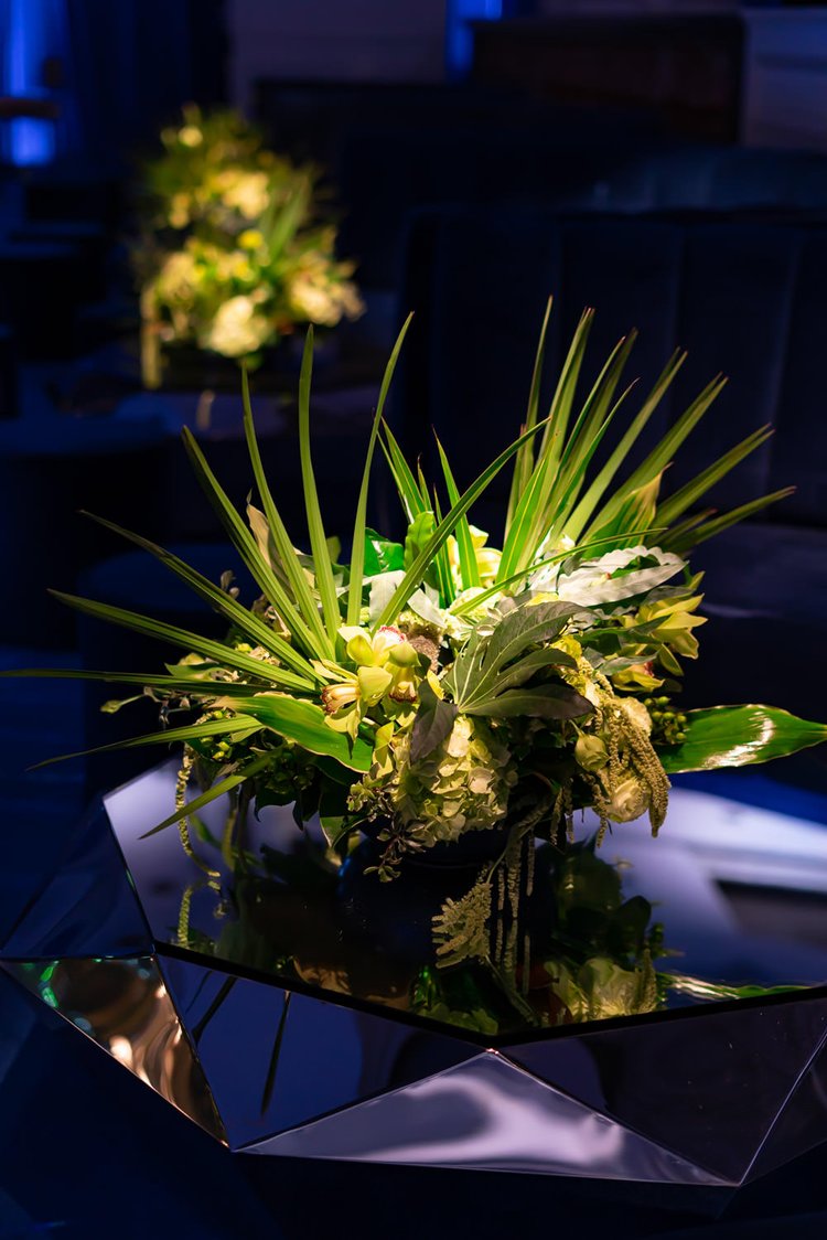 Glamorous tropical event design at an LA Bar Mitzvah by Eddie Zaratsian