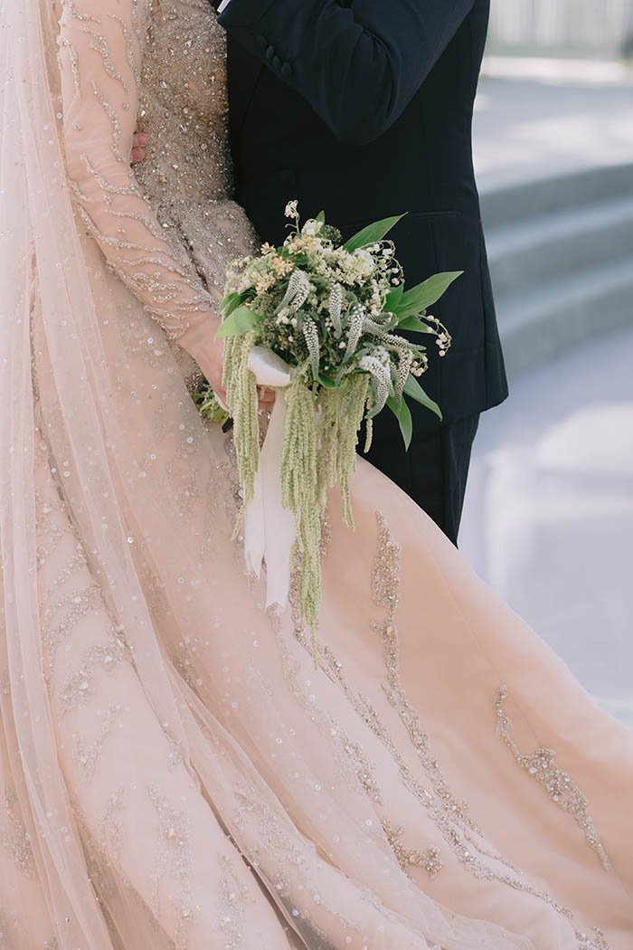 Pretty green and white bridal bouquet designed by Eddie Zaratsian Lifestyle and Design