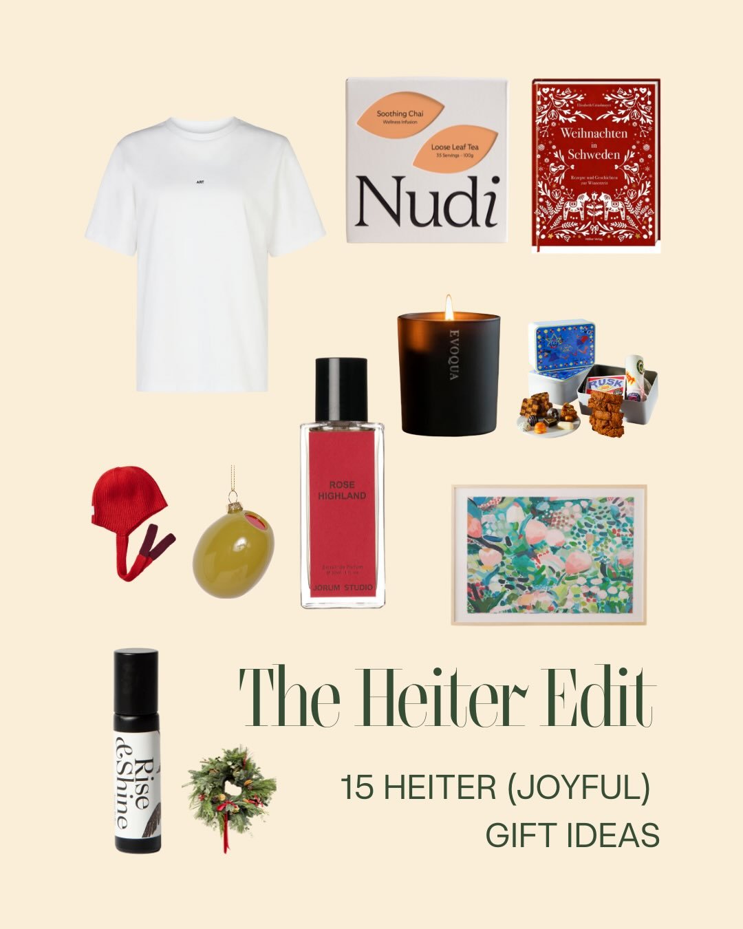 15 heiter (joyful) gift ideas 

In her latest &ldquo;The Heiter Edit&rdquo; column, heiter founder and editor-in-chief @katharinageisslerevans reflected on what gifting means to her &mdash; and she shared 15 of her favourite gift ideas, too.

When gi