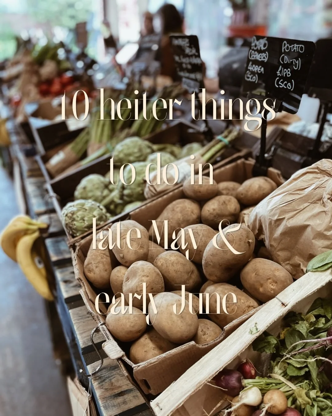 This time of the year is wonderful to

- organise a picnic with your friends
- visit a local farmers market
- spend the day at the beach
- go for a flower walk
- read in the sunshine
- pick elderflower and make cordial (recipe on the heiter blog)
- t