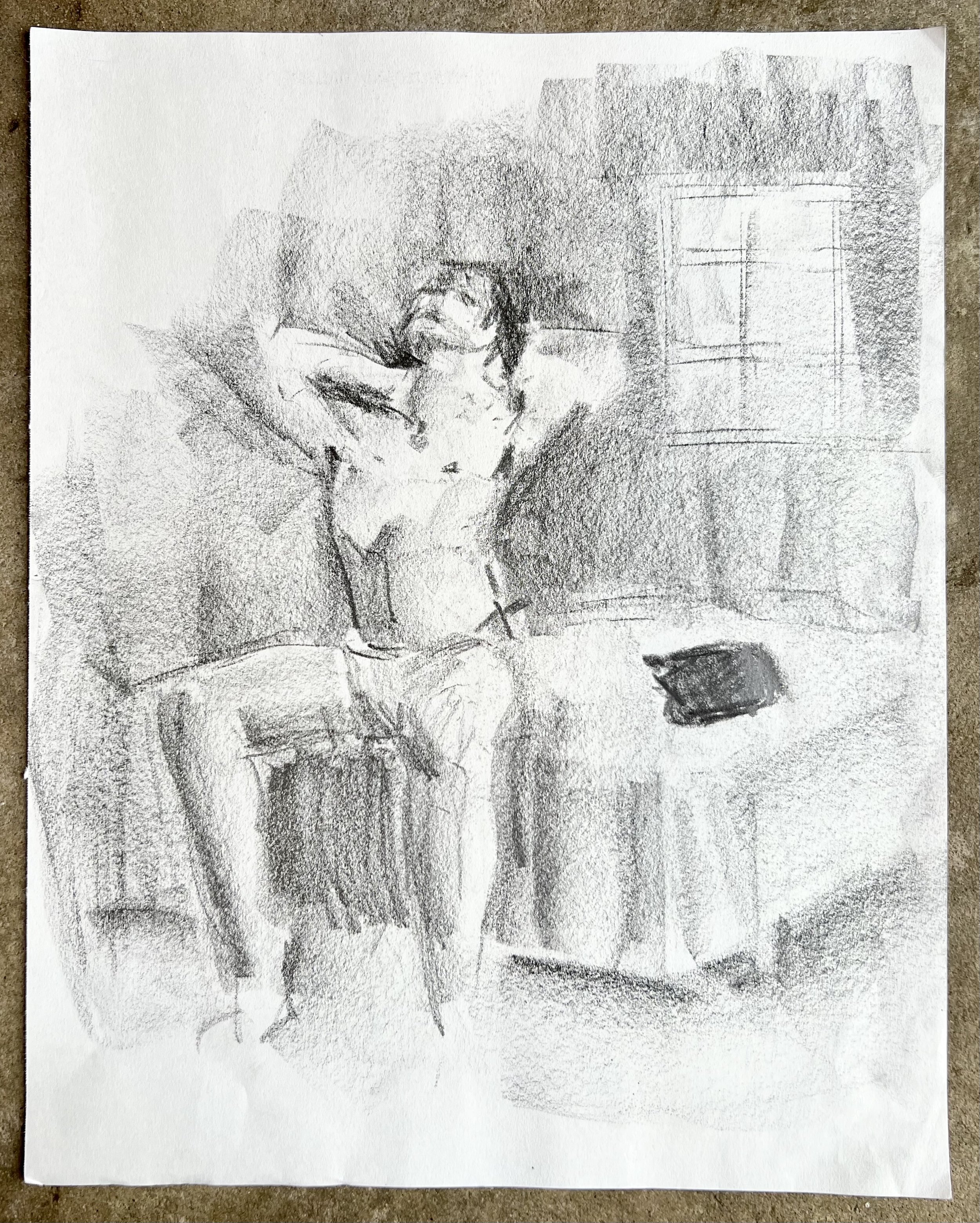 Nude study with cat ii (reverse of Couple study ii)