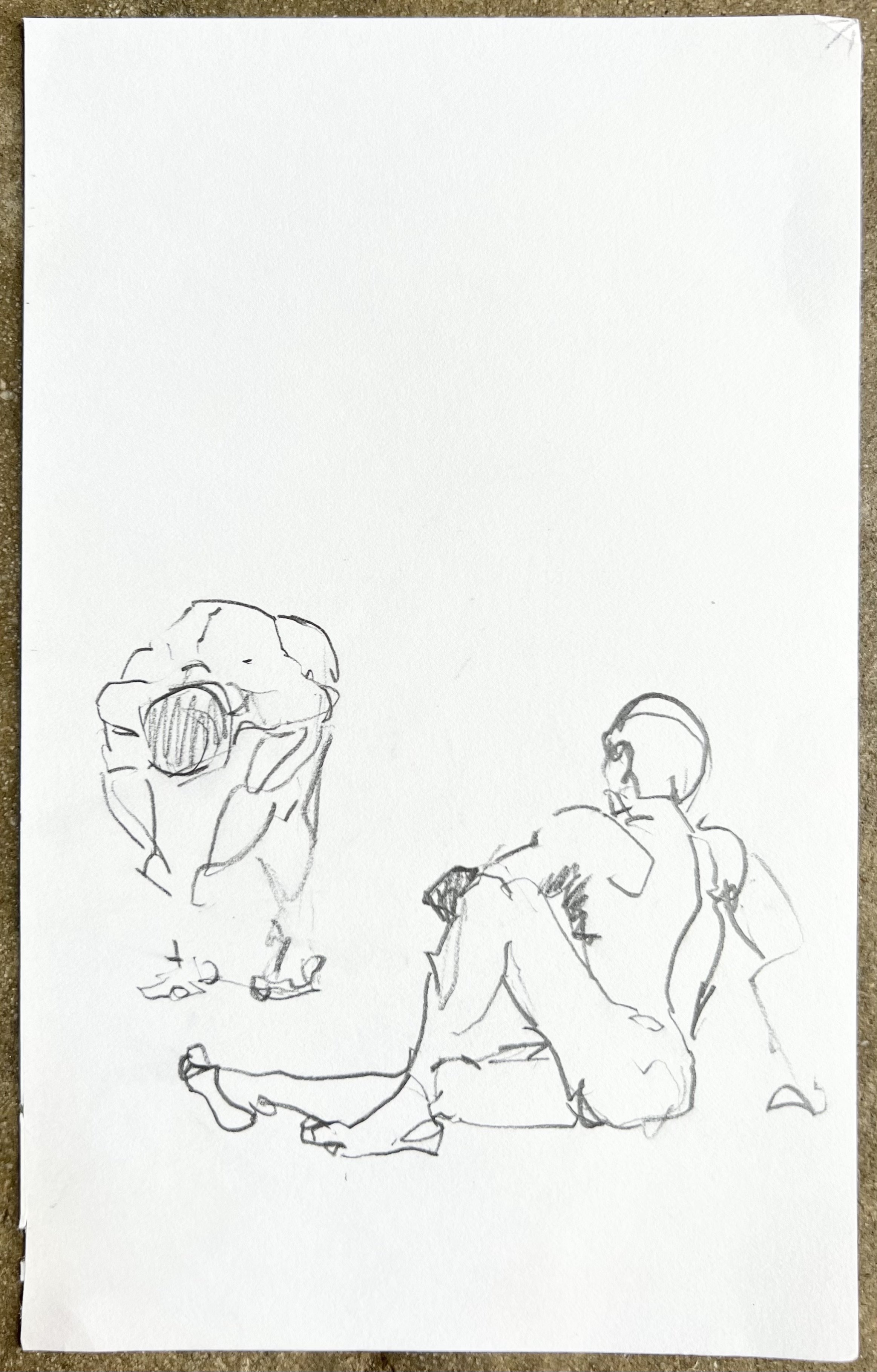 Double nude male gesture i (reverse of Nude male study vii)