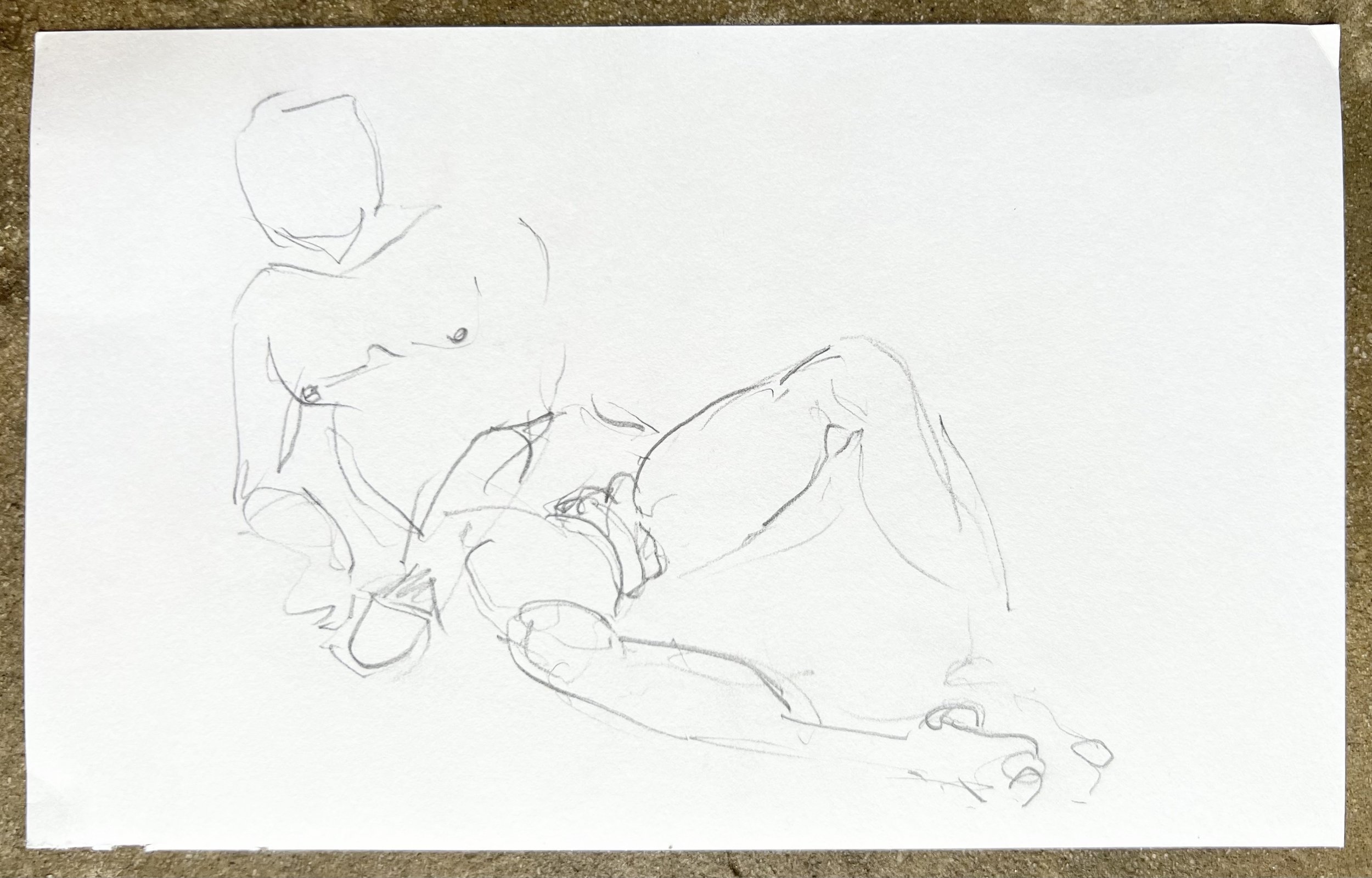 Nude male study vii (reverse of Double nude male gesture i)