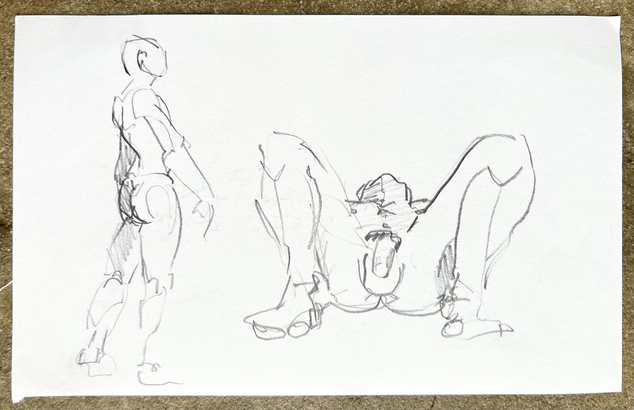 Double nude male gesture ii (reverse of Abstract fuck study)