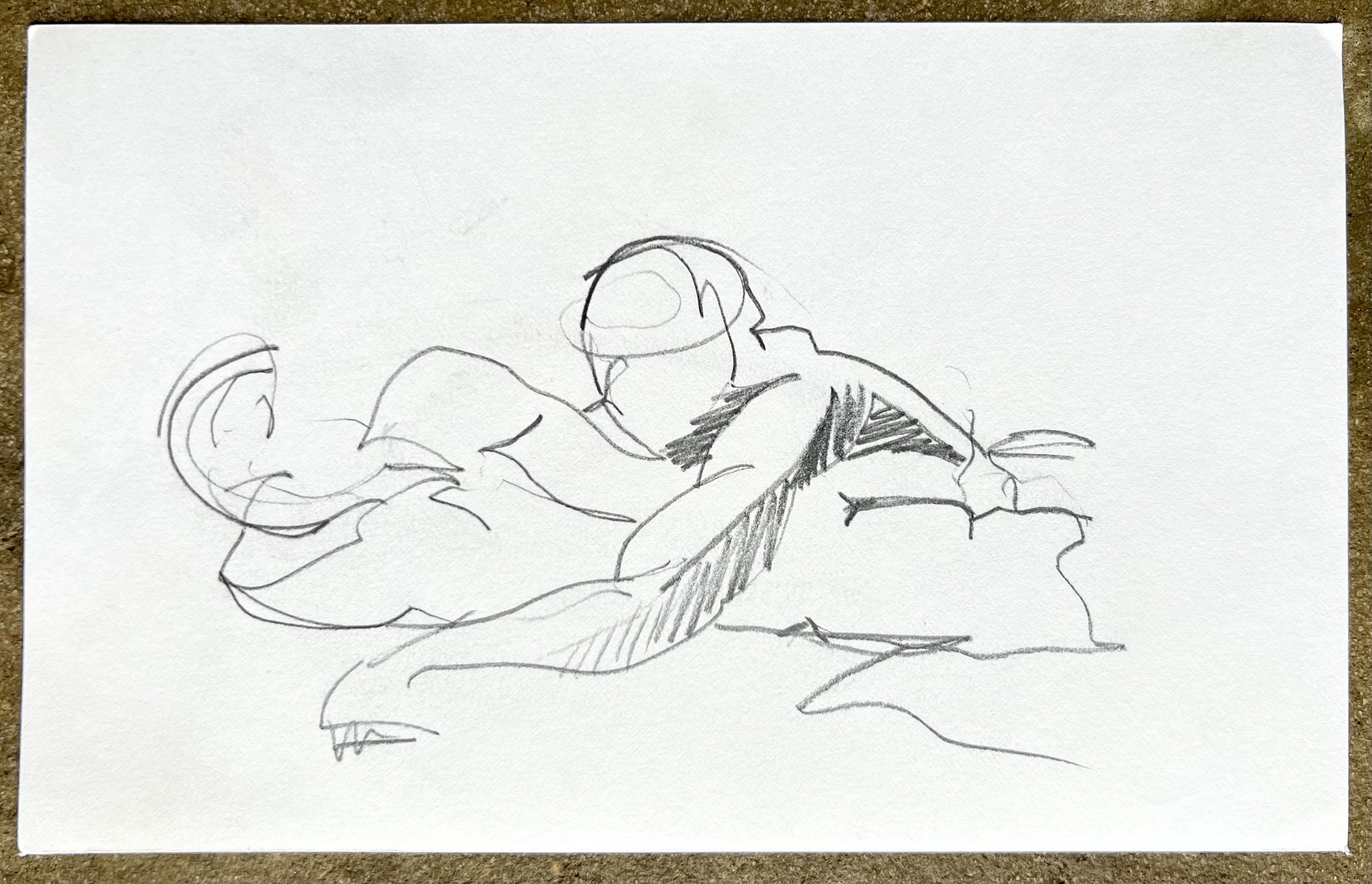 Beach study ii (reverse of Triple nude male gesture)