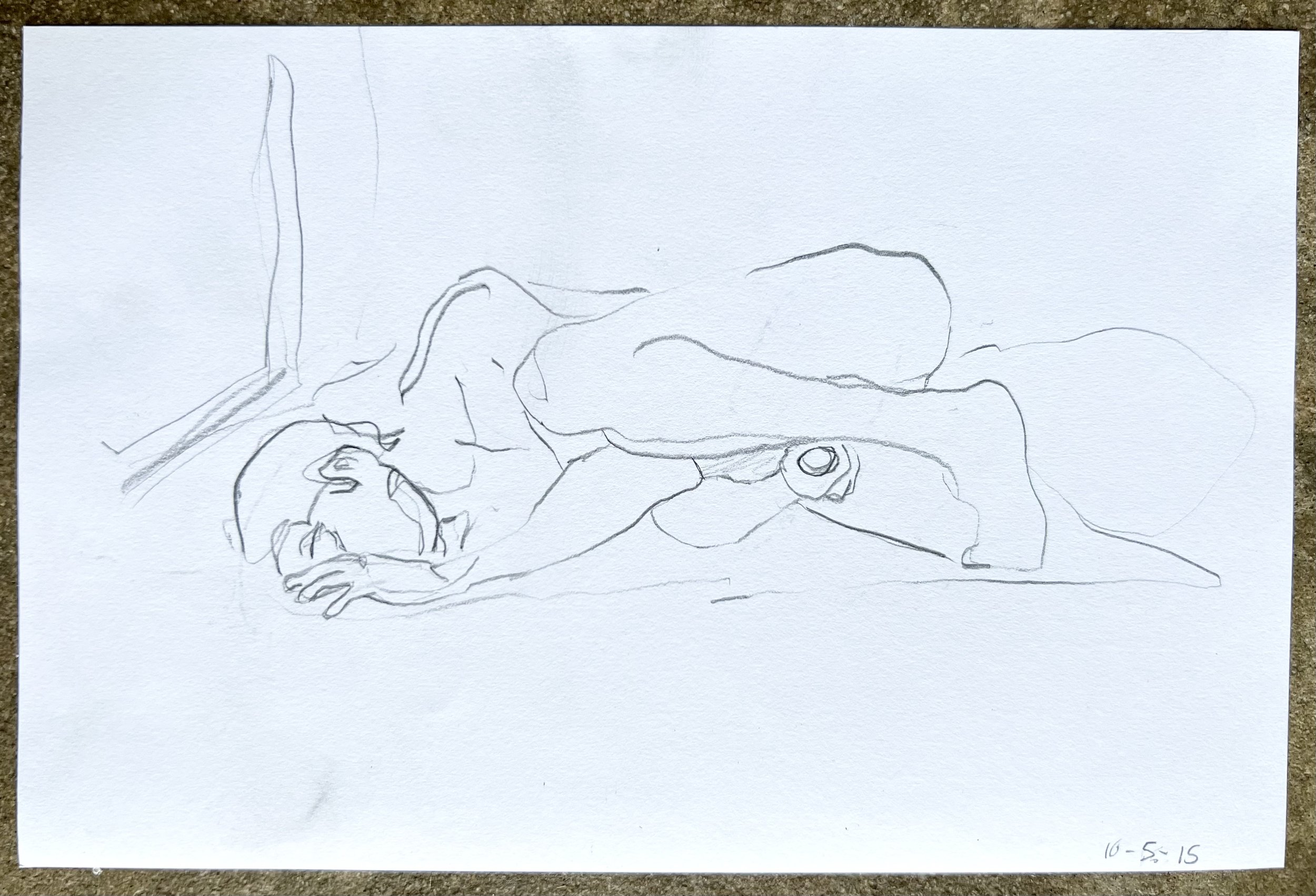 Masturbation study iii (reverse of Reclining nude)