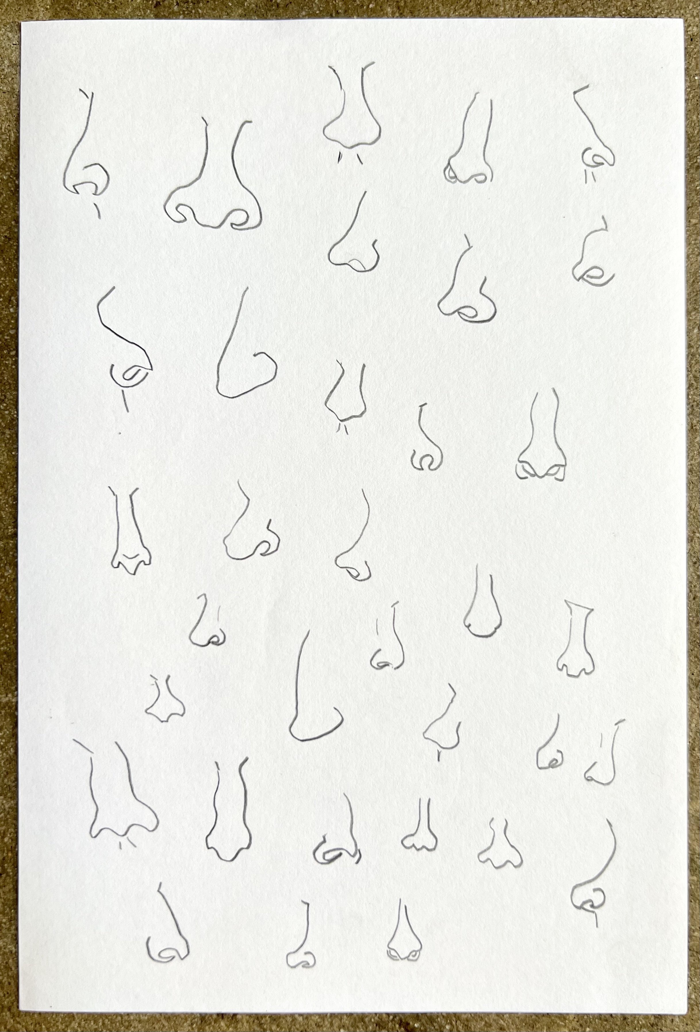 Nose studies (reverse of Mouth studies ii)