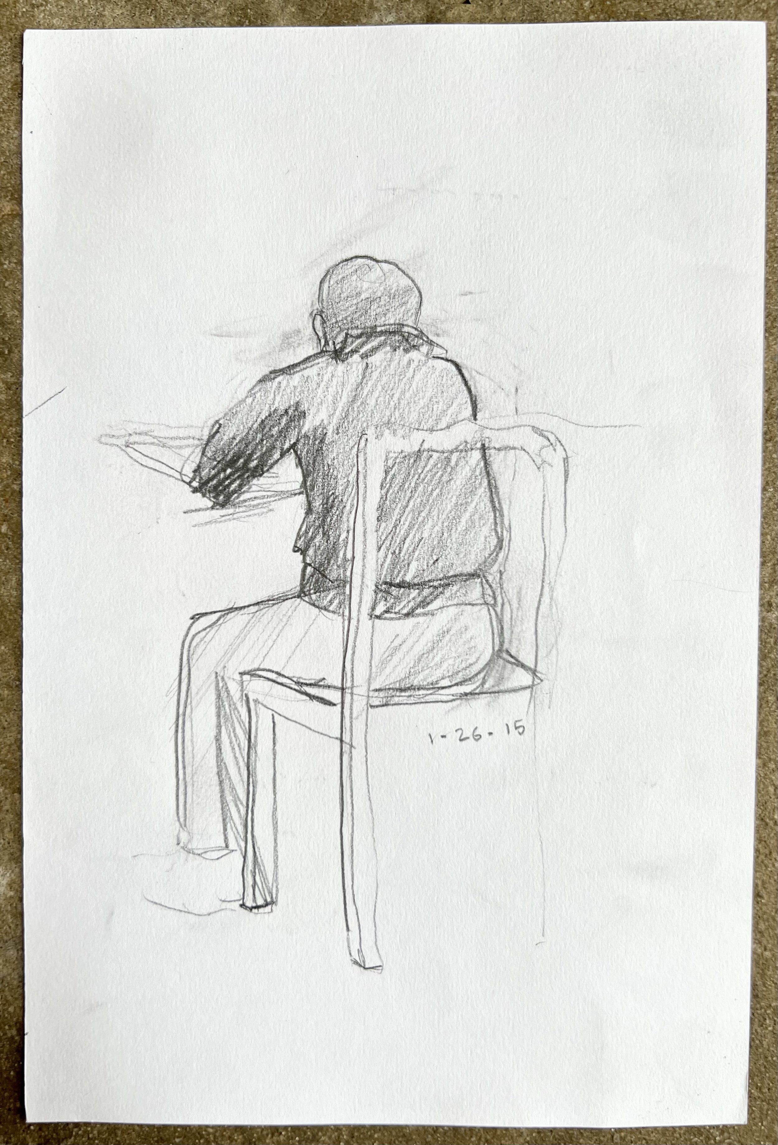 Figure study from behind