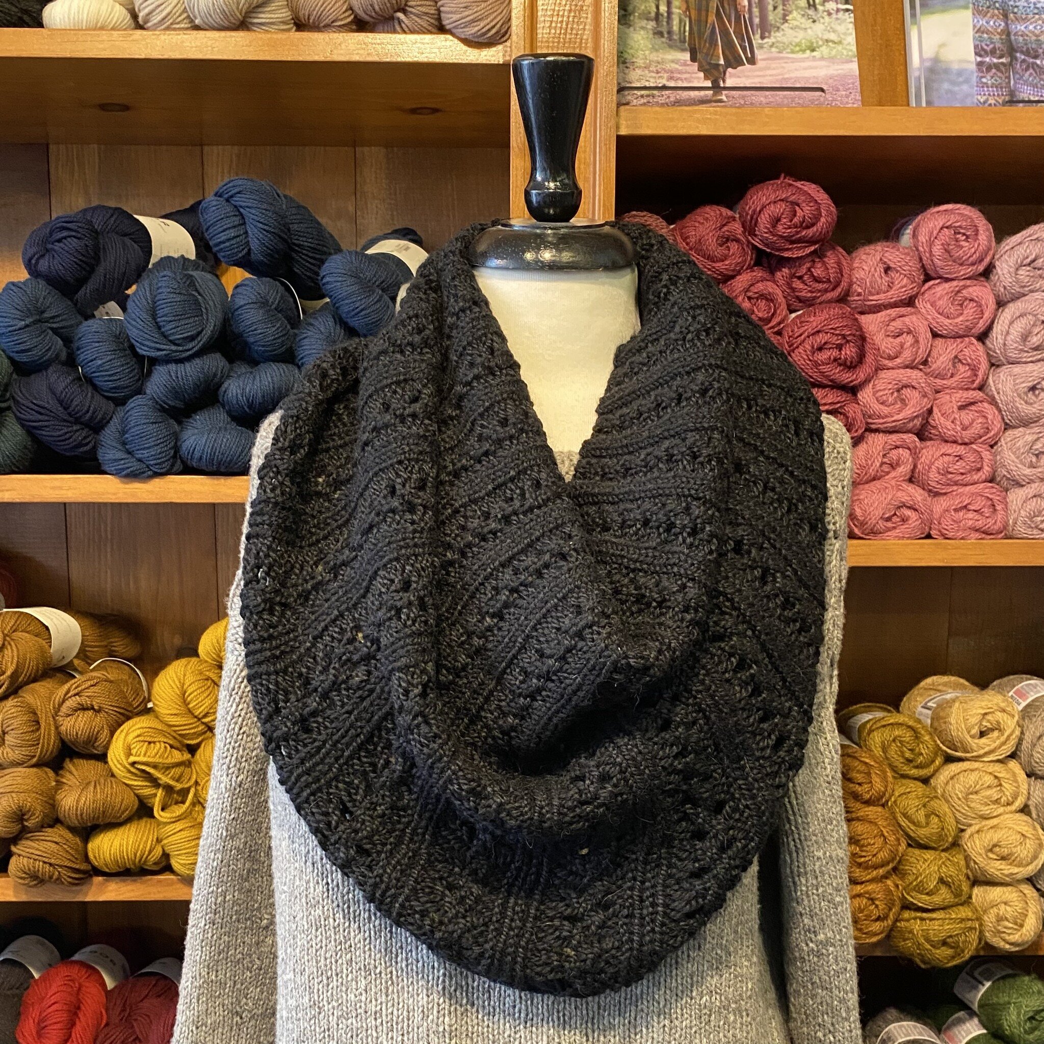 Our sample of Cryin' Icicles, one of our fall KALs, is on display now! We knit our sample with just two skeins of Blue Sky Fibers Extra. Read more about our fall KALs and find a participant discount code using the link in bio. We cast on September 23
