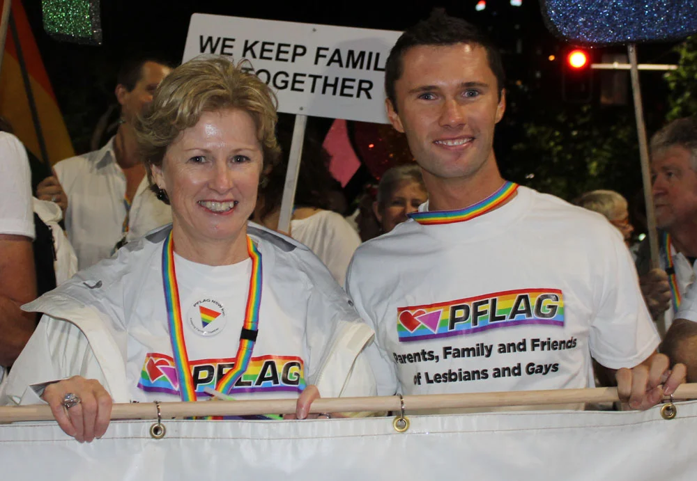 Proudly marching at Mardi Gras with my son Tom 2013.