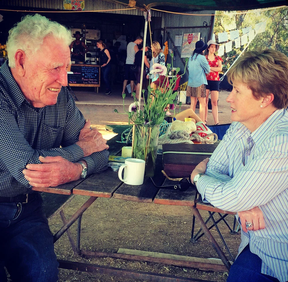 Talking to WW2 veteran Bill Ryan about his opposition to Whitehaven coal mines at Leard forest blockade.
