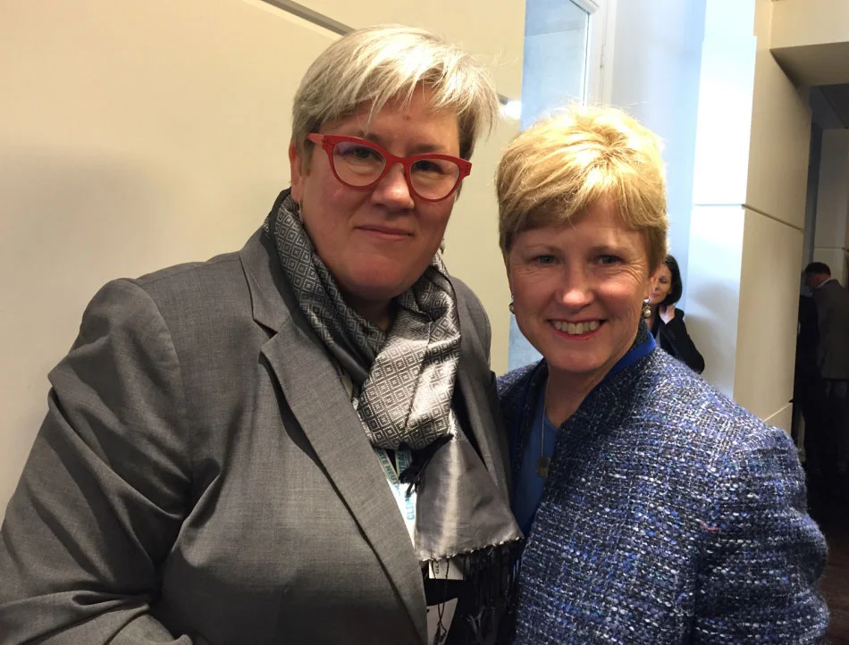 Attending launch of the Global Solar Council in 2015 with Rachel Kyte, CEO of Sustainable Energy for All.