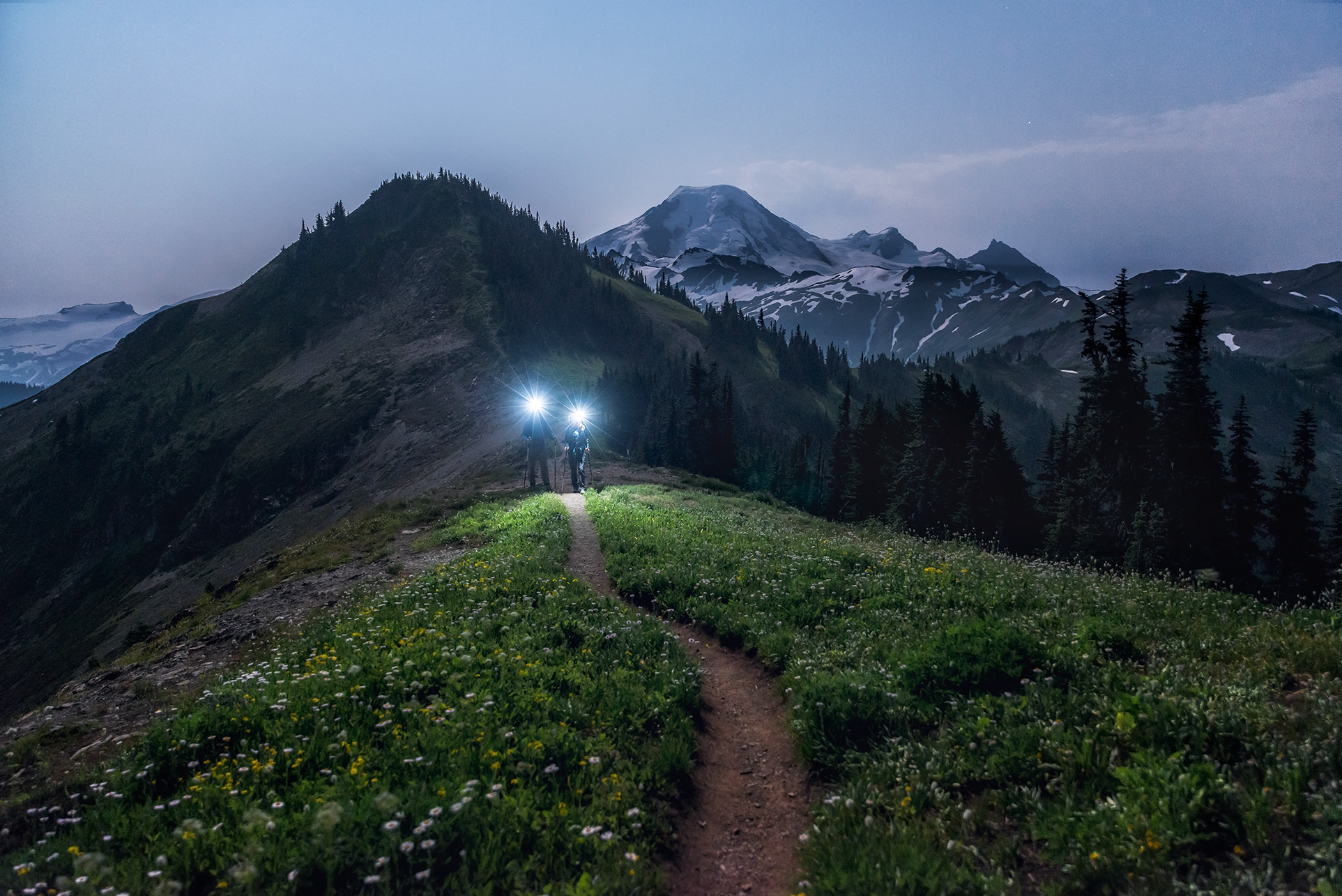 We arrived in the middle of the night and slept for just a few hours under the stars before a thunderstorm woke us up right before sunrise. A combination of the storm clouds and smoke from nearby wildfires provided a brilliant sunrise.