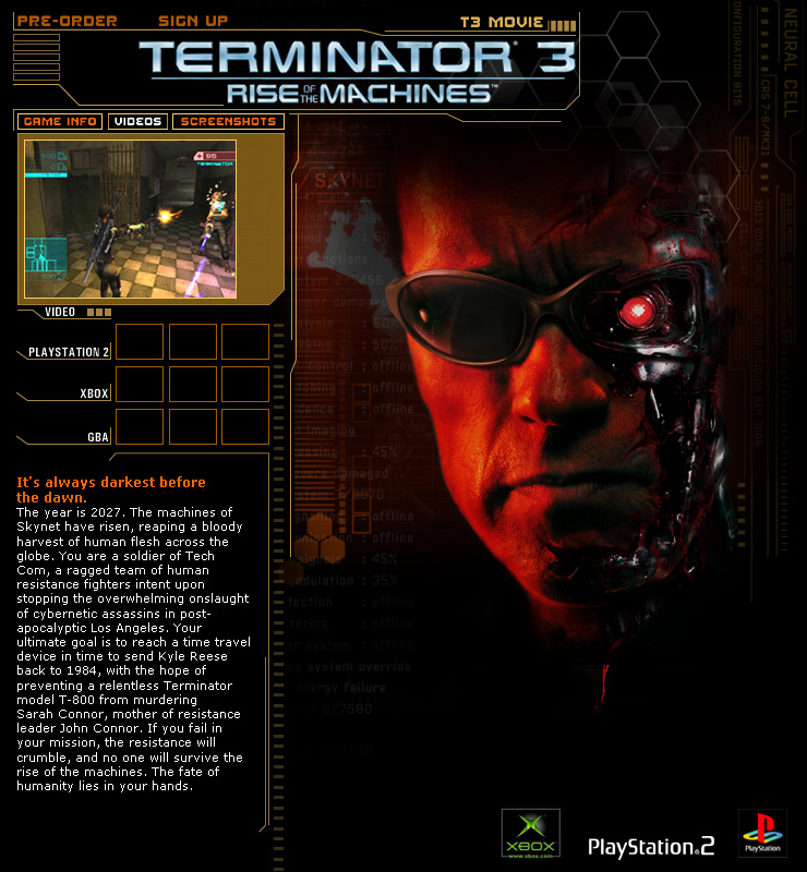 Terminator 3 Video Game (Atari)