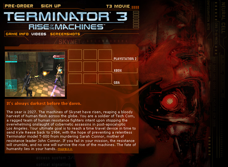 Terminator 3 Video Game (Atari)