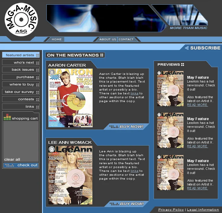 ASG Music Web Design