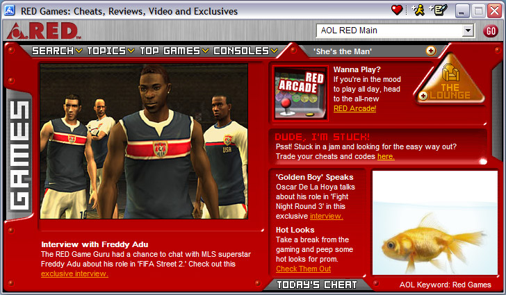 RED Games Feature (AOL Teens)