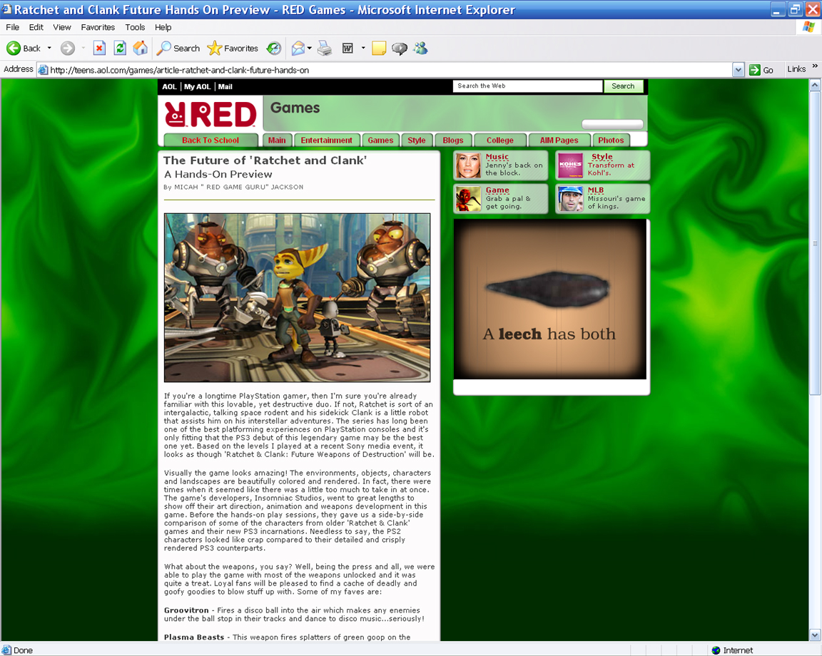 RED Review for Ratchet & Clank (AOL Teens)