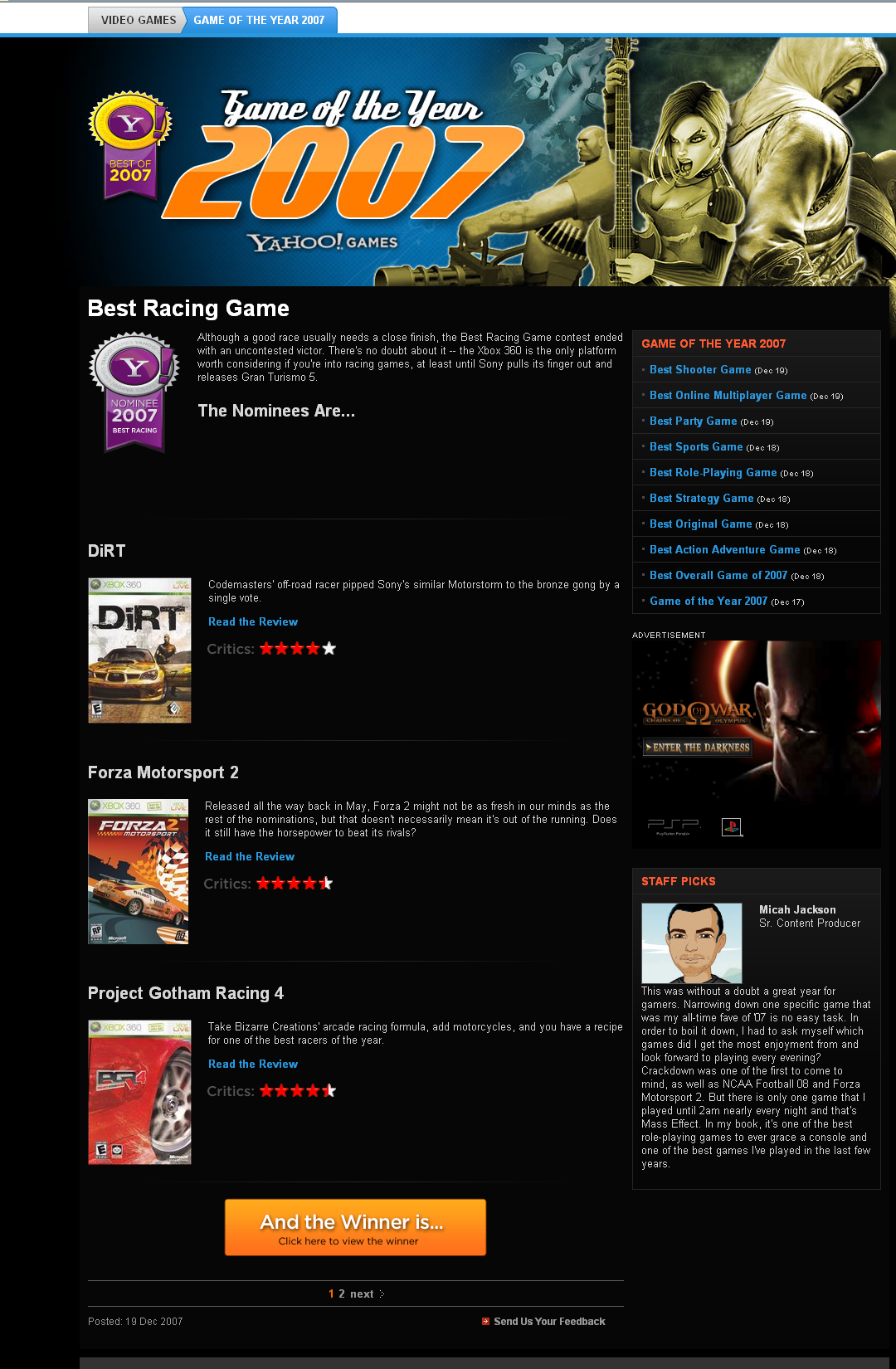 Yahoo! Game of the Year 2007