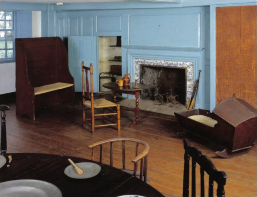 Large fireplaces served as the center of family life, exemplifying the idea of "home and hearth".