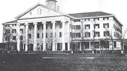 Neo-Classical Atlantic House Hotel served as the United States Naval Academy from Sept. 1861 through the end of the war. It is now the site of the Elks Lodge.