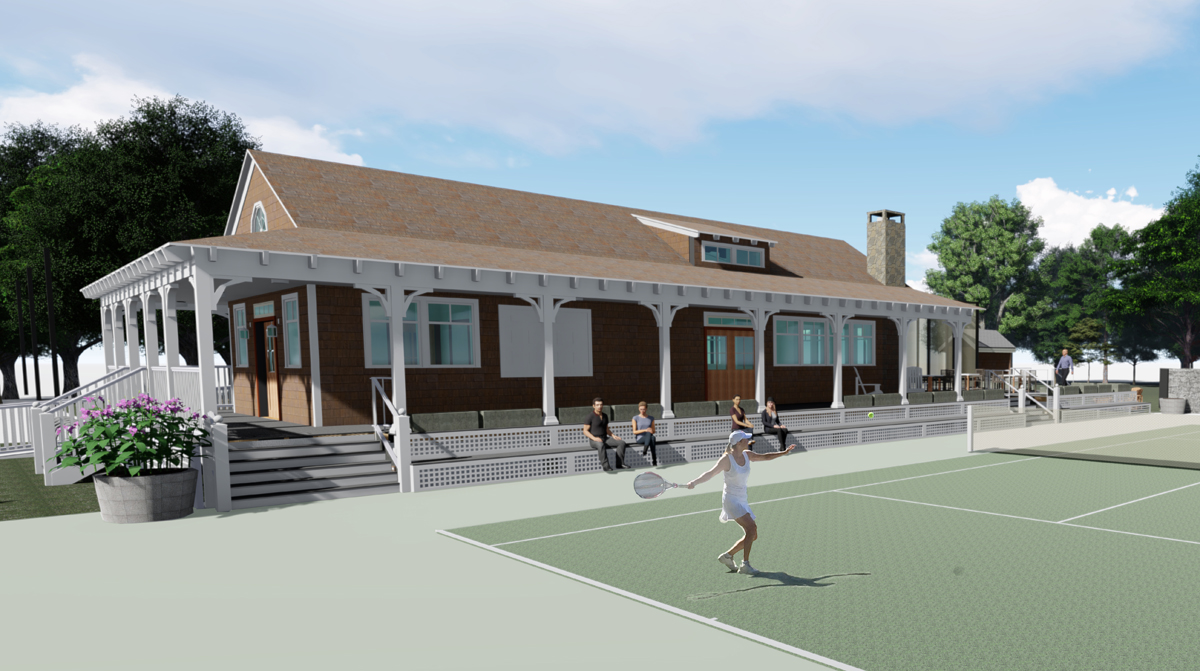 Proposed Rendering of a New Tennis Hut Facility for Conanicut Yacht Club in Jamestown, RI