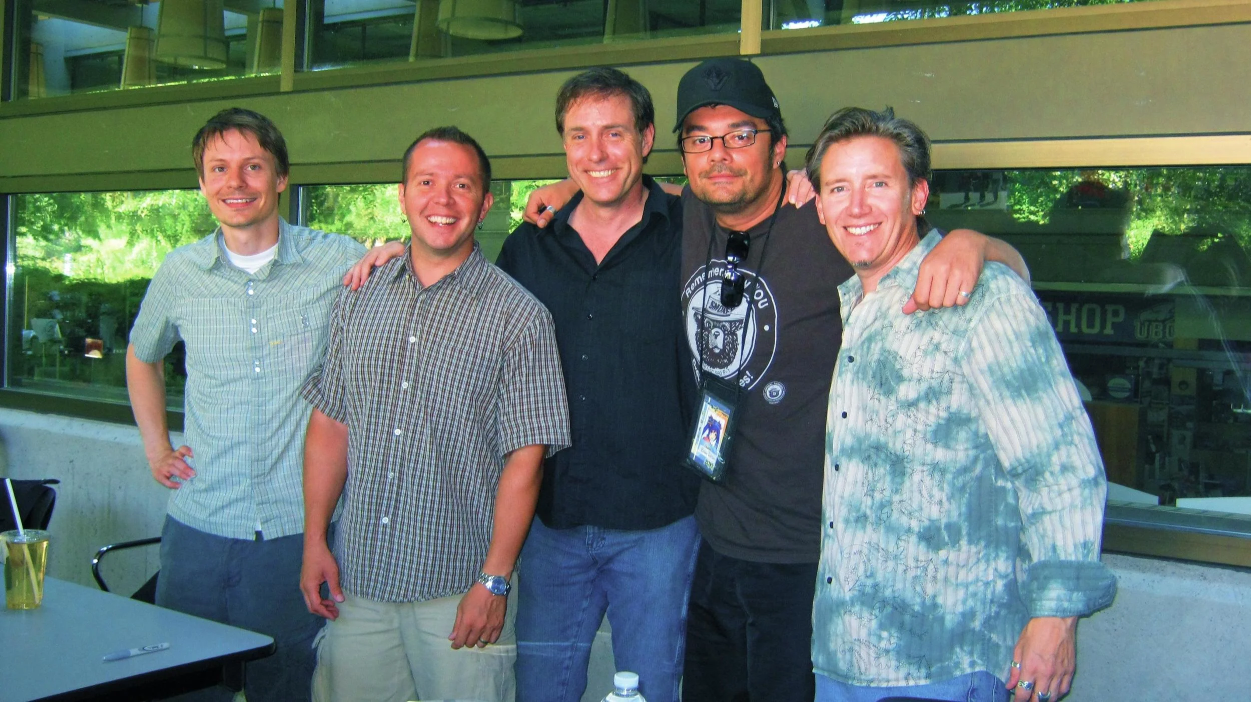 Brian with fellow voice actors Matthew Erickson, Richard Cox, Mike Smith and Spike Spencer.